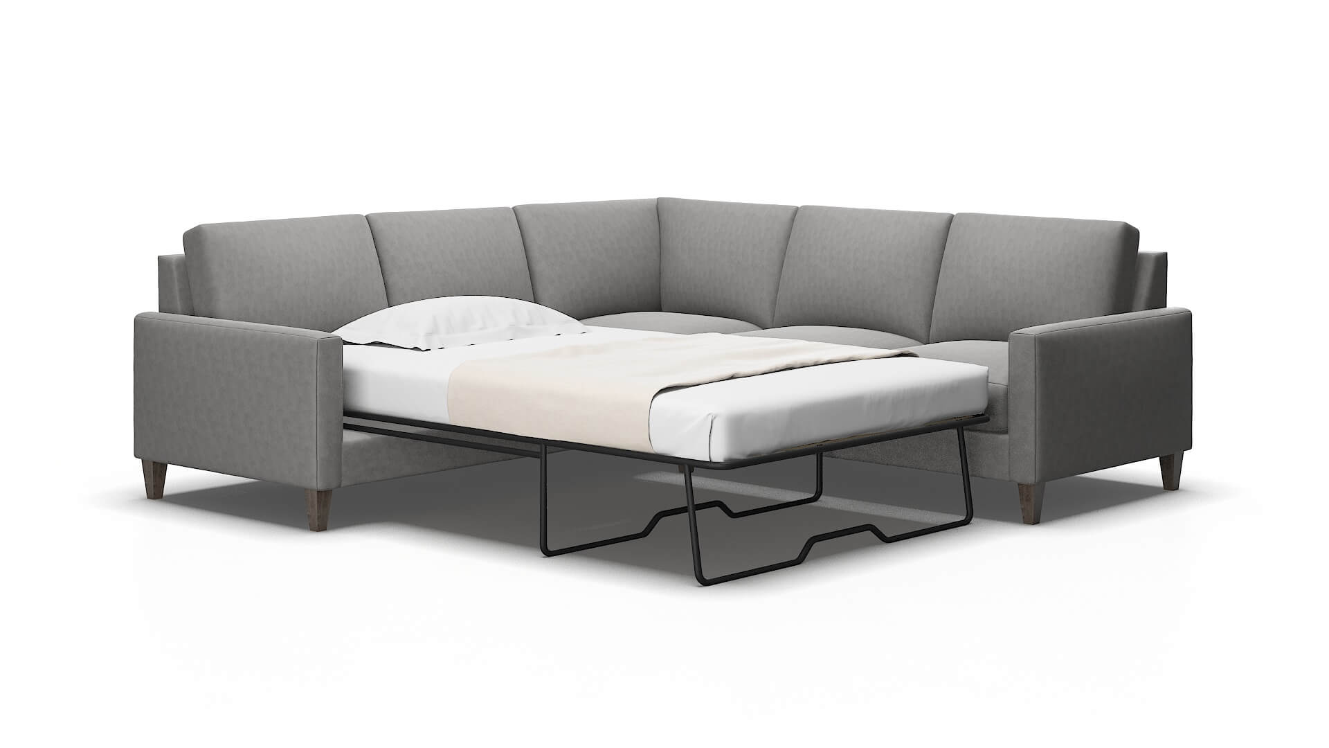 Cannes Noble Smoke Sectional Sleeper Espresso legs 2