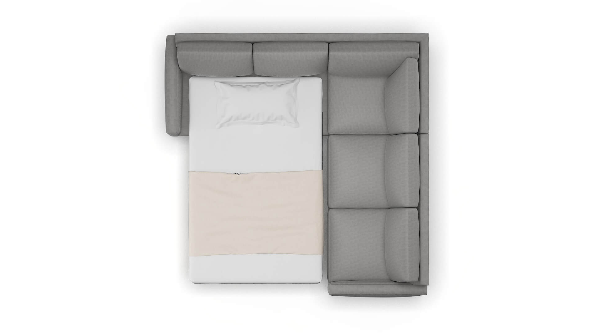 Cannes Noble Smoke Sectional Sleeper Espresso legs 3