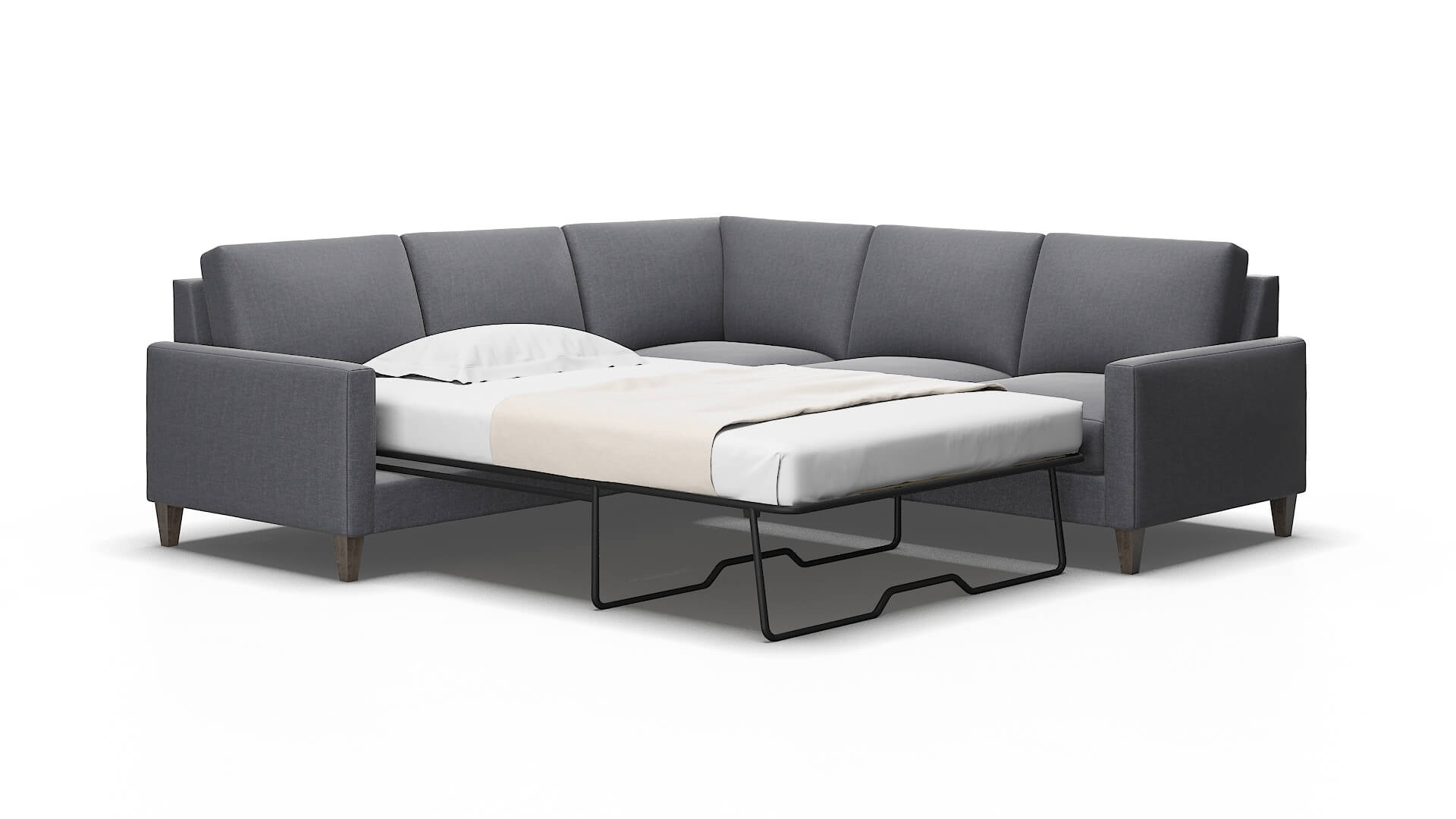 Cannes Notion graphite Sectional sleeper Espresso Legs  2