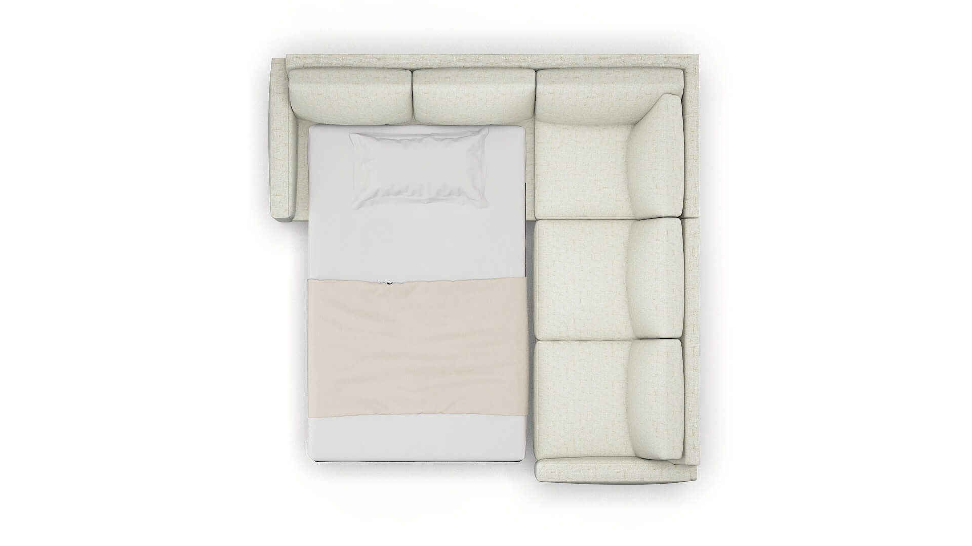 Cannes Oceanside Birch Sectional Sleeper Espresso legs 3