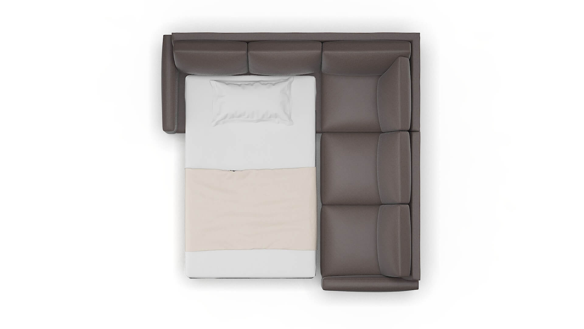 Cannes Oscar Chocolate Sectional Sleeper Espresso legs 3