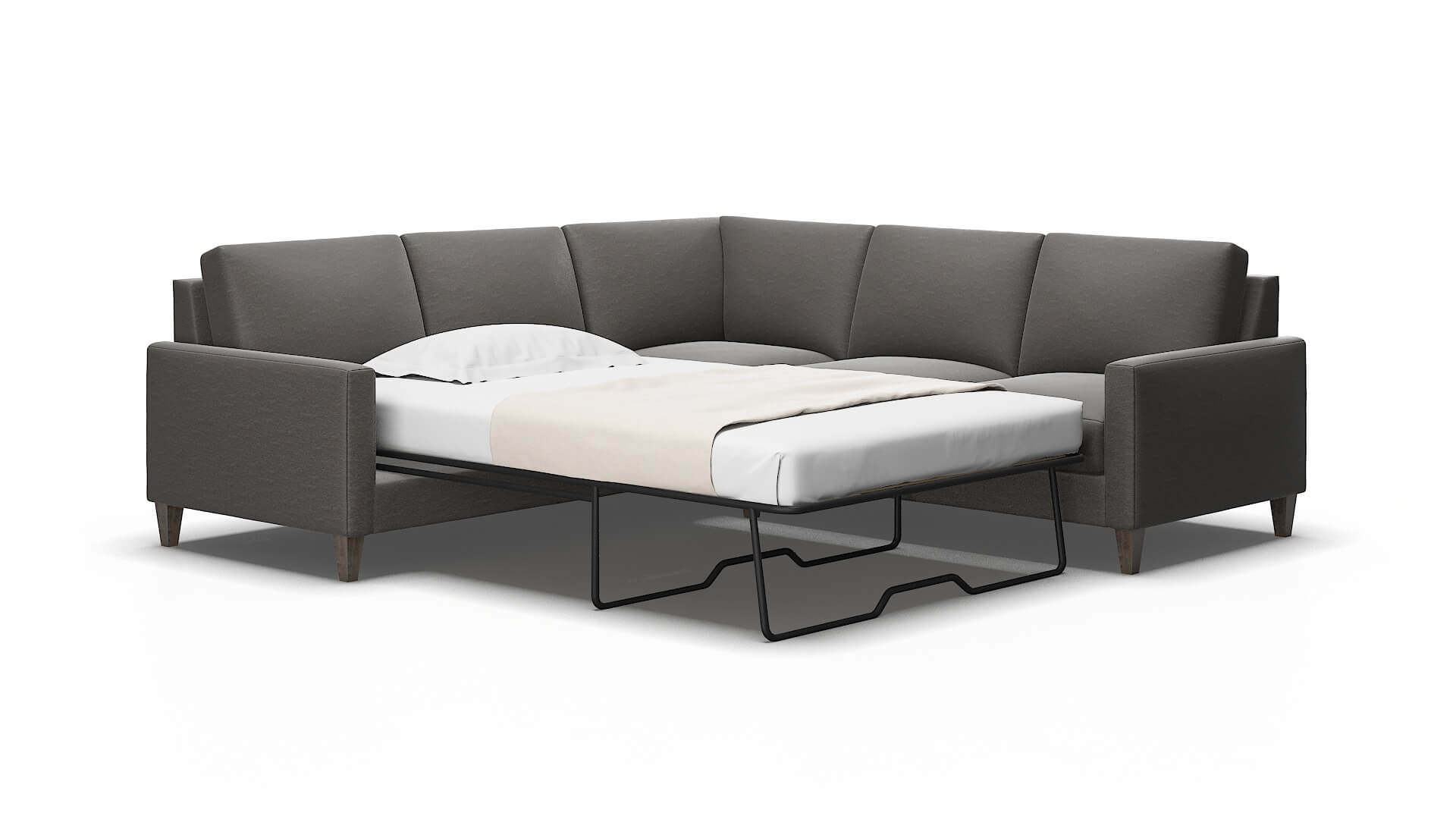 Cannes Oscar grey Sectional sleeper Espresso Legs  2