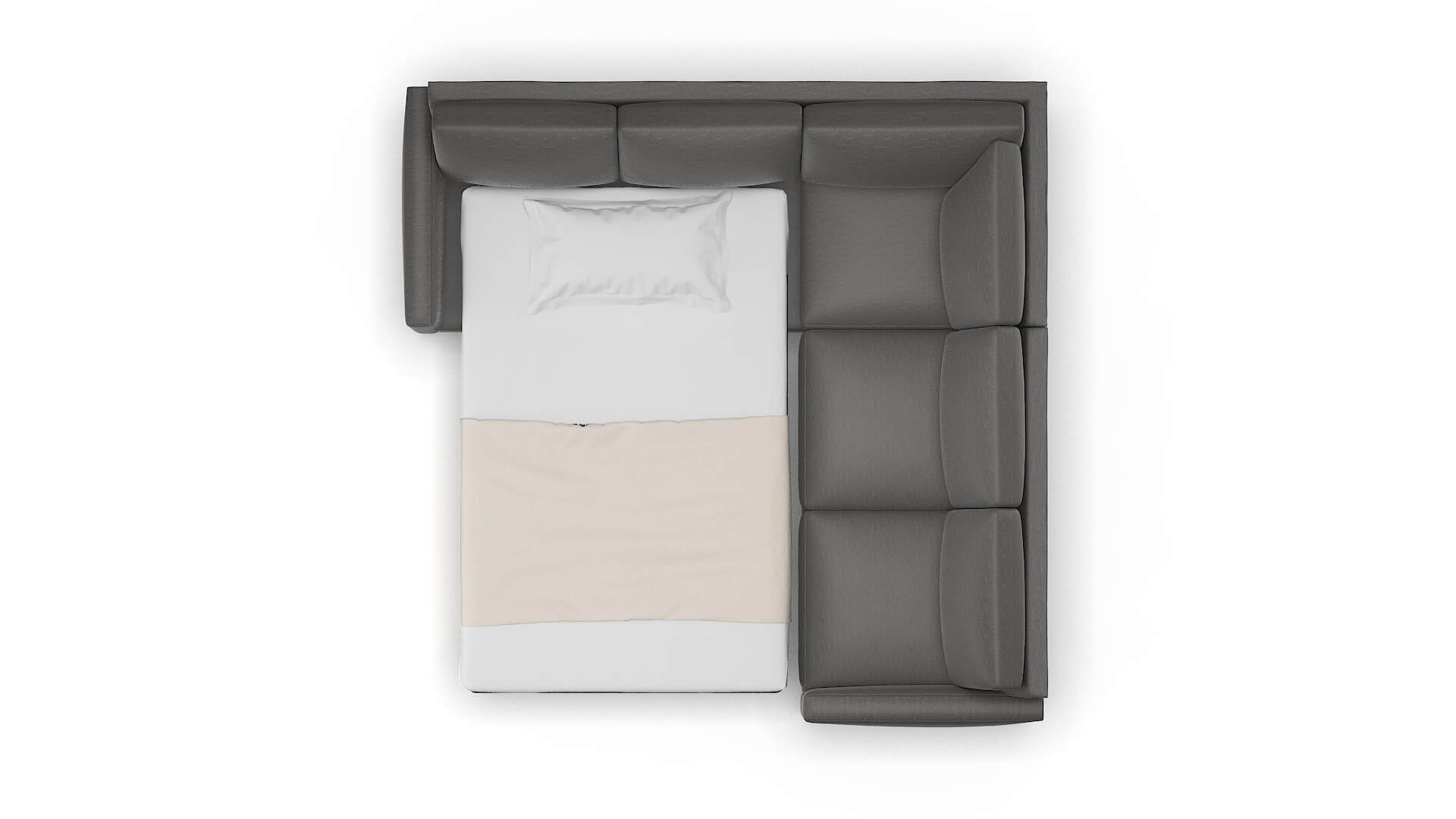 Cannes Oscar Grey Sectional Sleeper Espresso legs 3