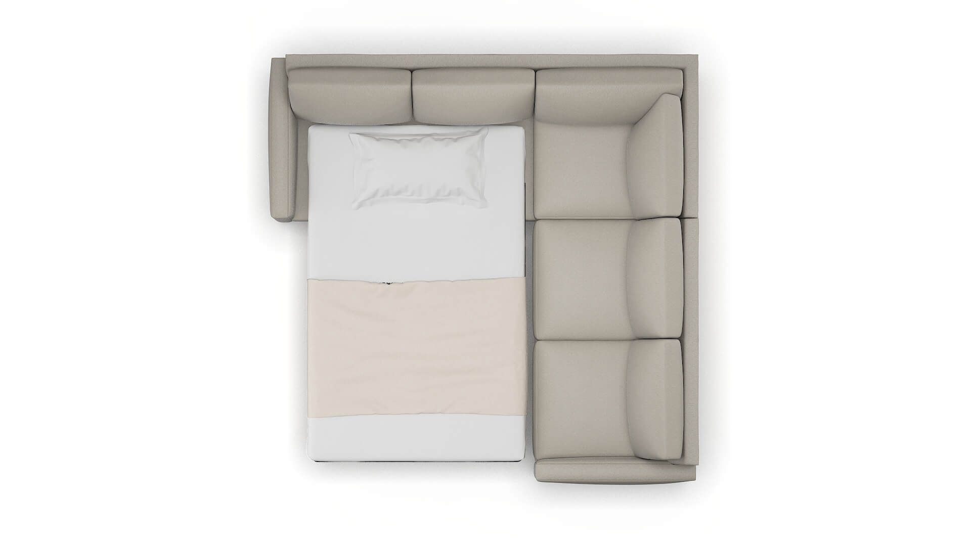 Cannes Oscar Silver Sectional Sleeper Espresso legs 3