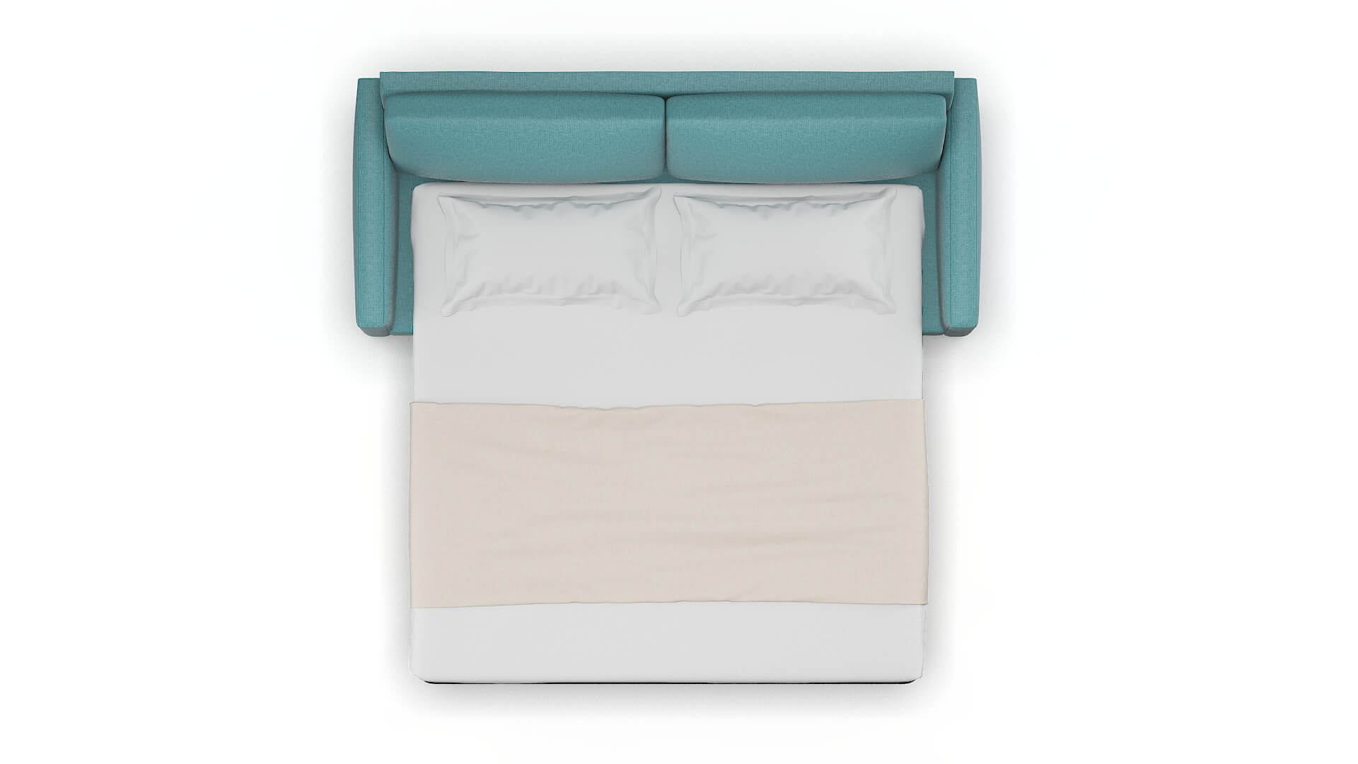 Cannes Parker Turquoise Sofa Sleeper Espresso legs 3