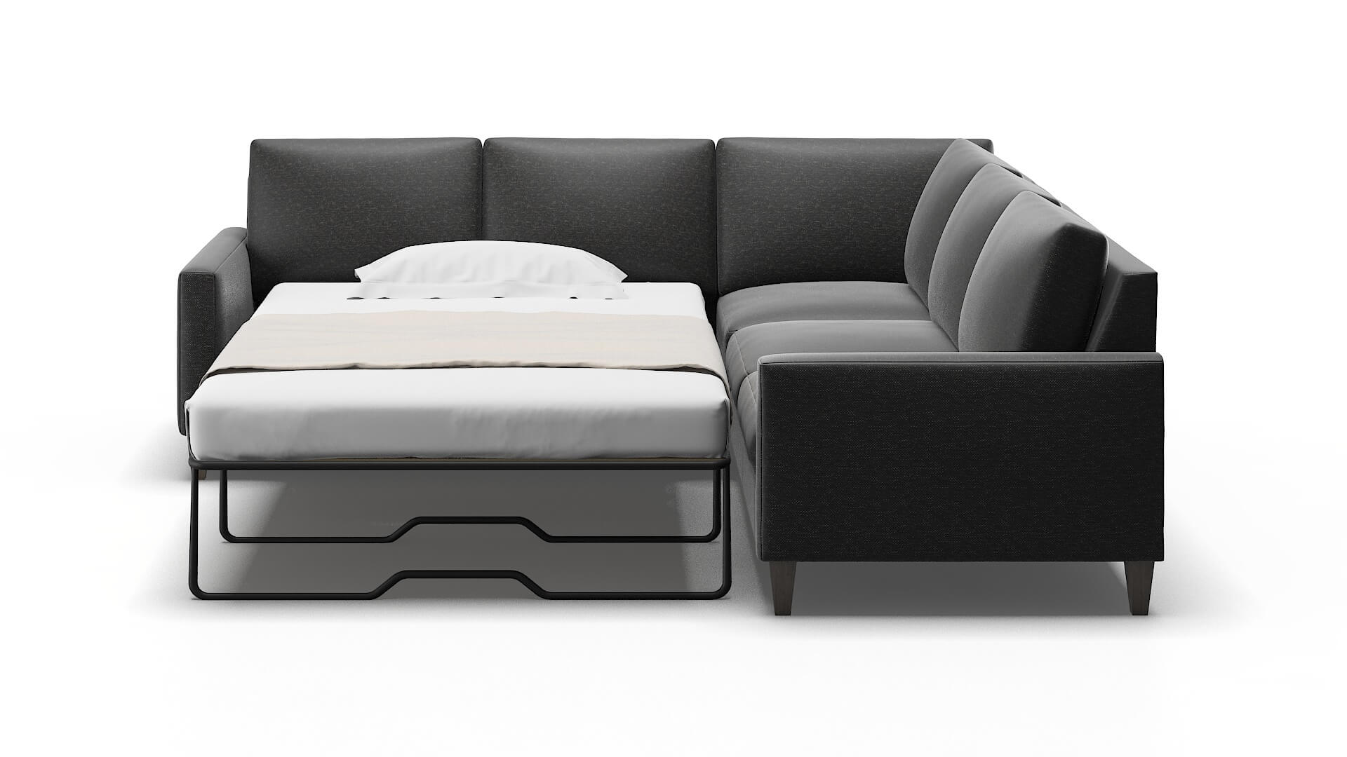 Cannes Phoenix Charcoal Sectional Sleeper Espresso legs 1