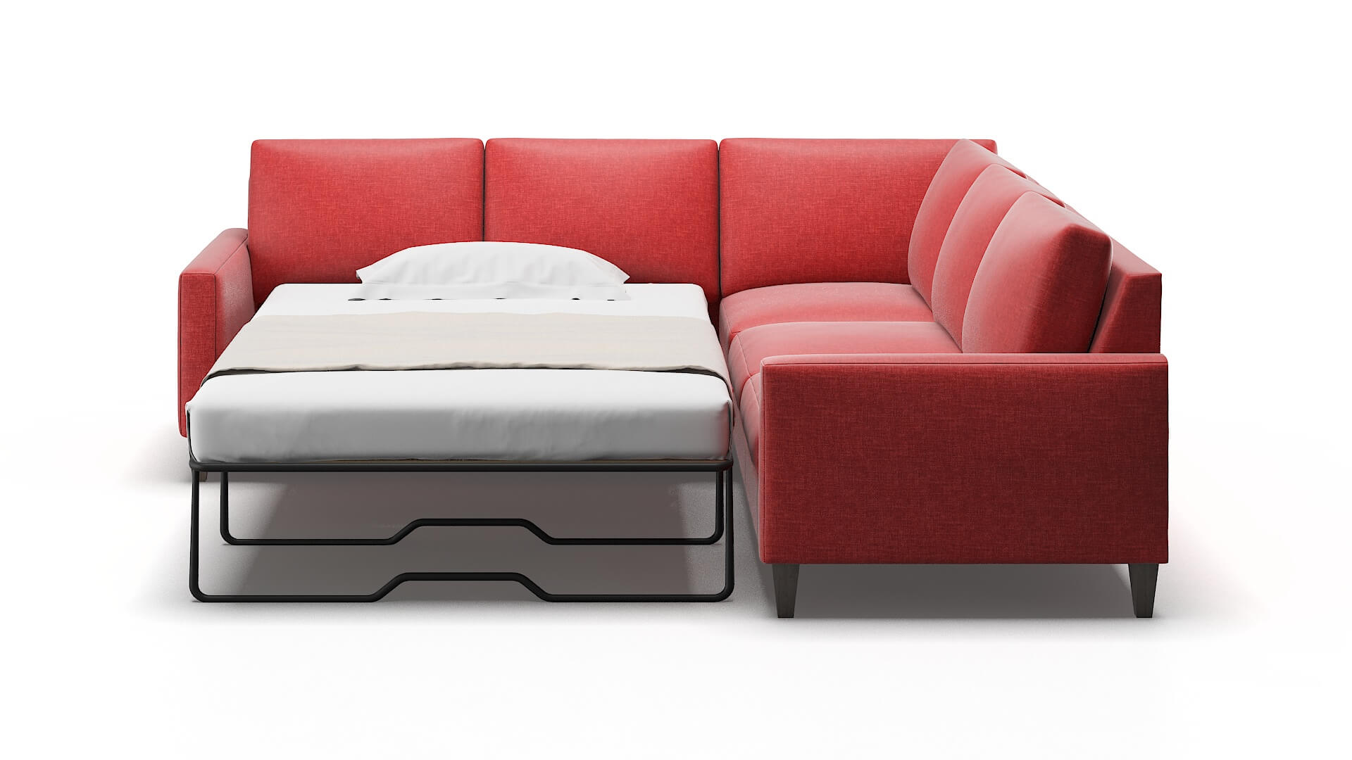 Cannes Portland Berry Sectional Sleeper Espresso legs 1