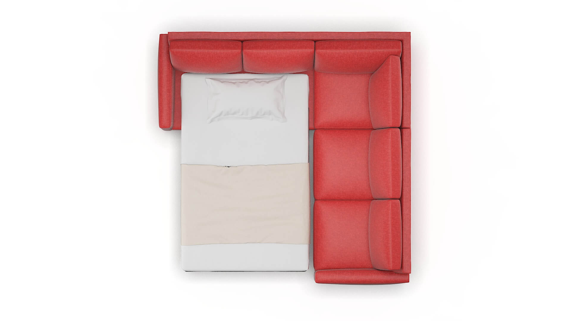 Cannes Portland Berry Sectional Sleeper Espresso legs 3