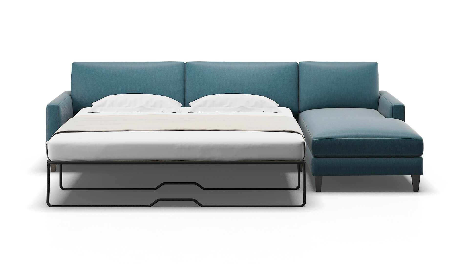 Cannes Portland Prussian Panel Sleeper Espresso legs 1