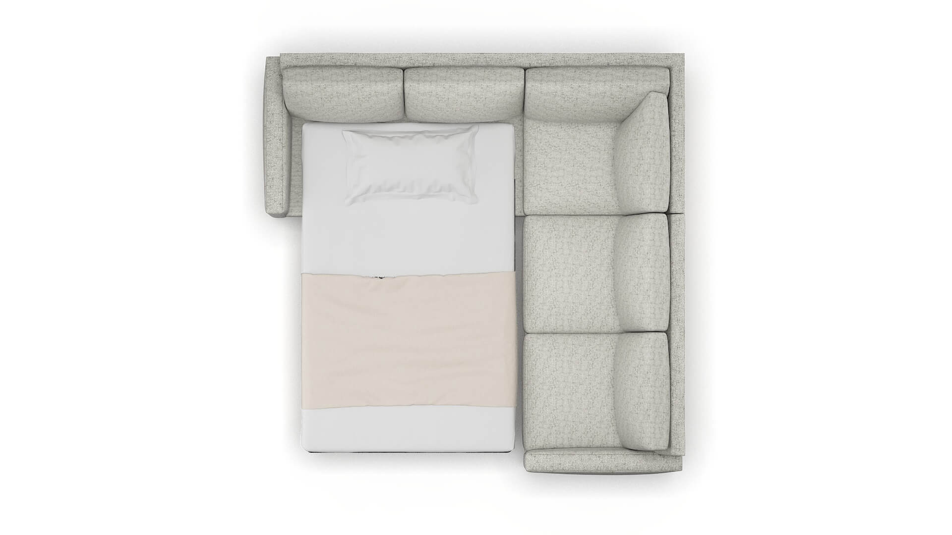 Cannes Prime Gravel Sectional Sleeper Espresso legs 3