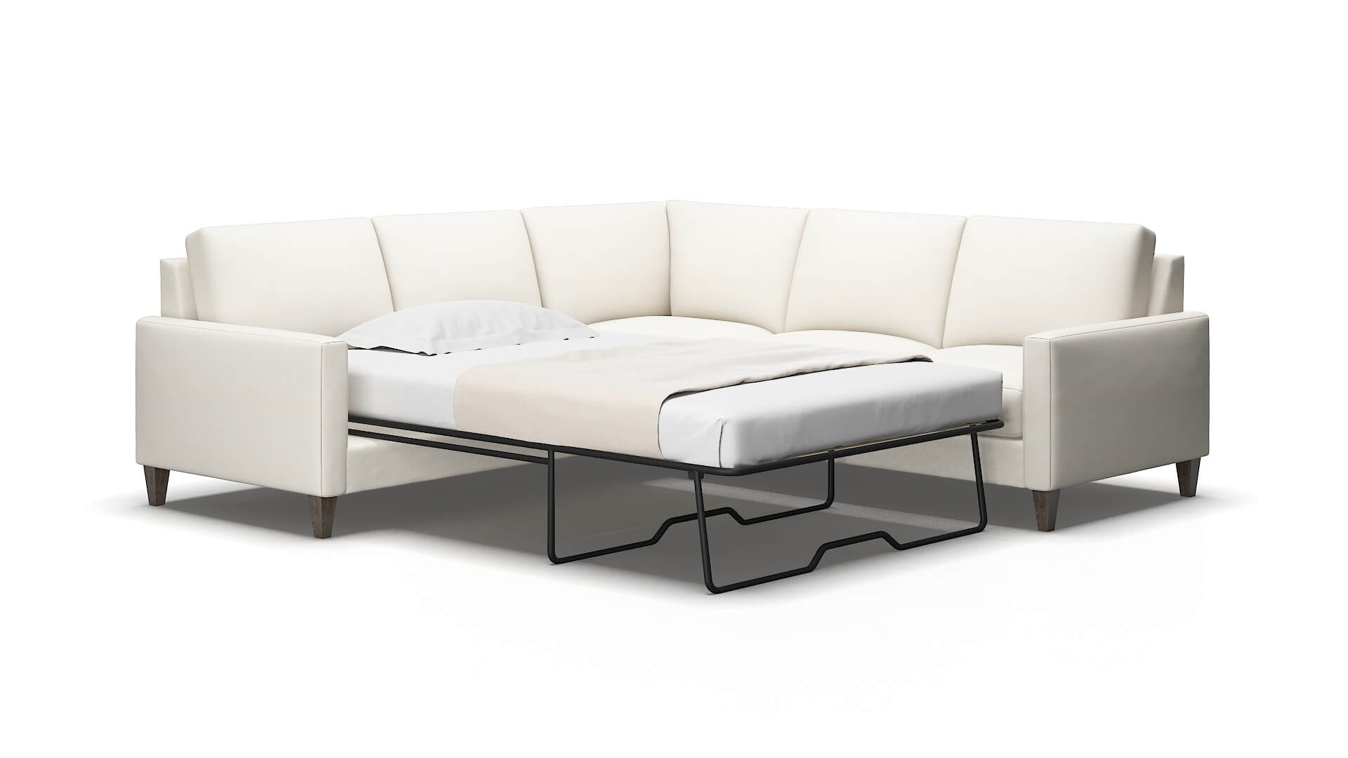 Cannes R_prize cream Sectional sleeper Espresso Legs  2