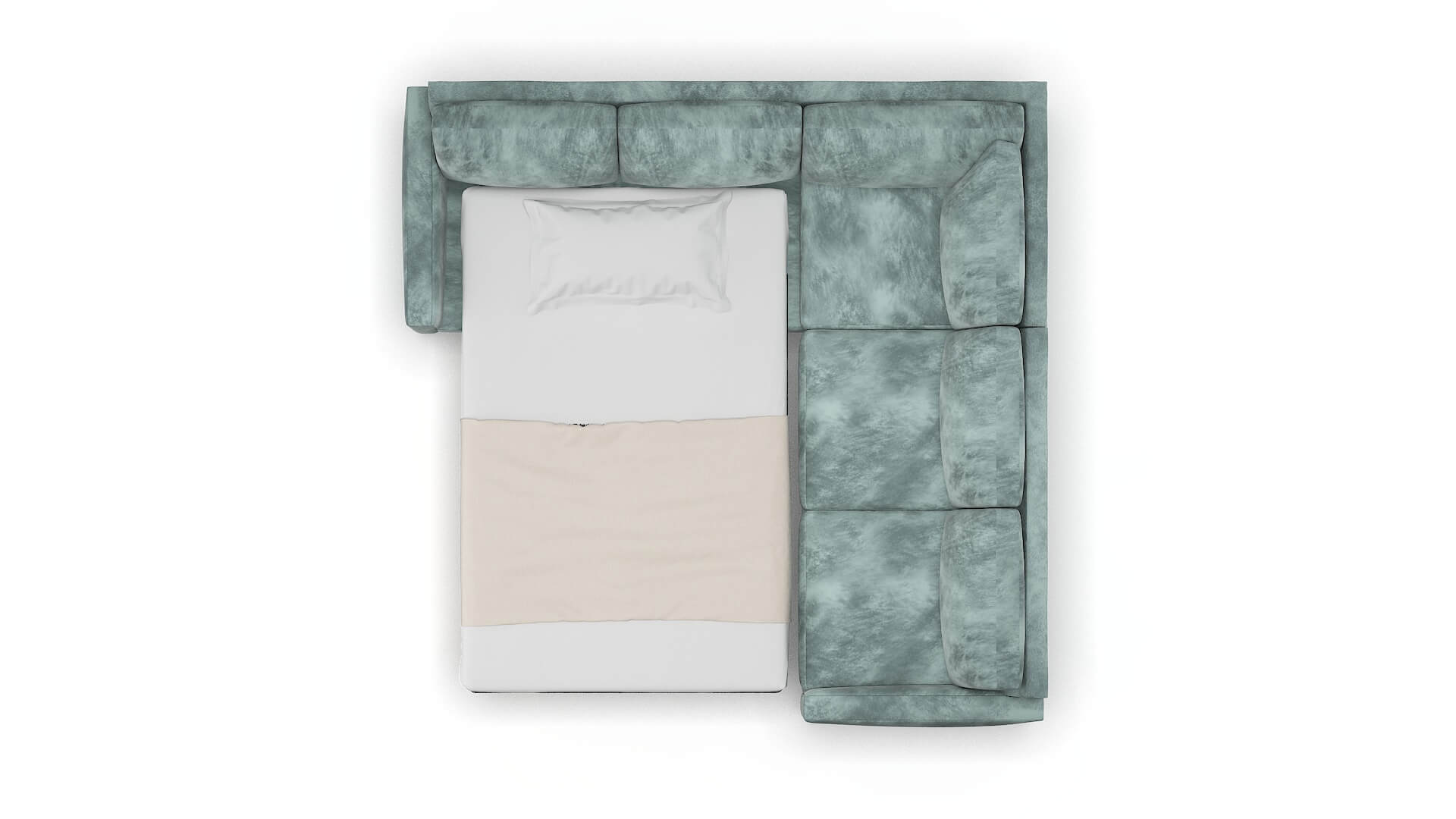 Cannes Royale Cloud Sectional Sleeper Espresso legs 3