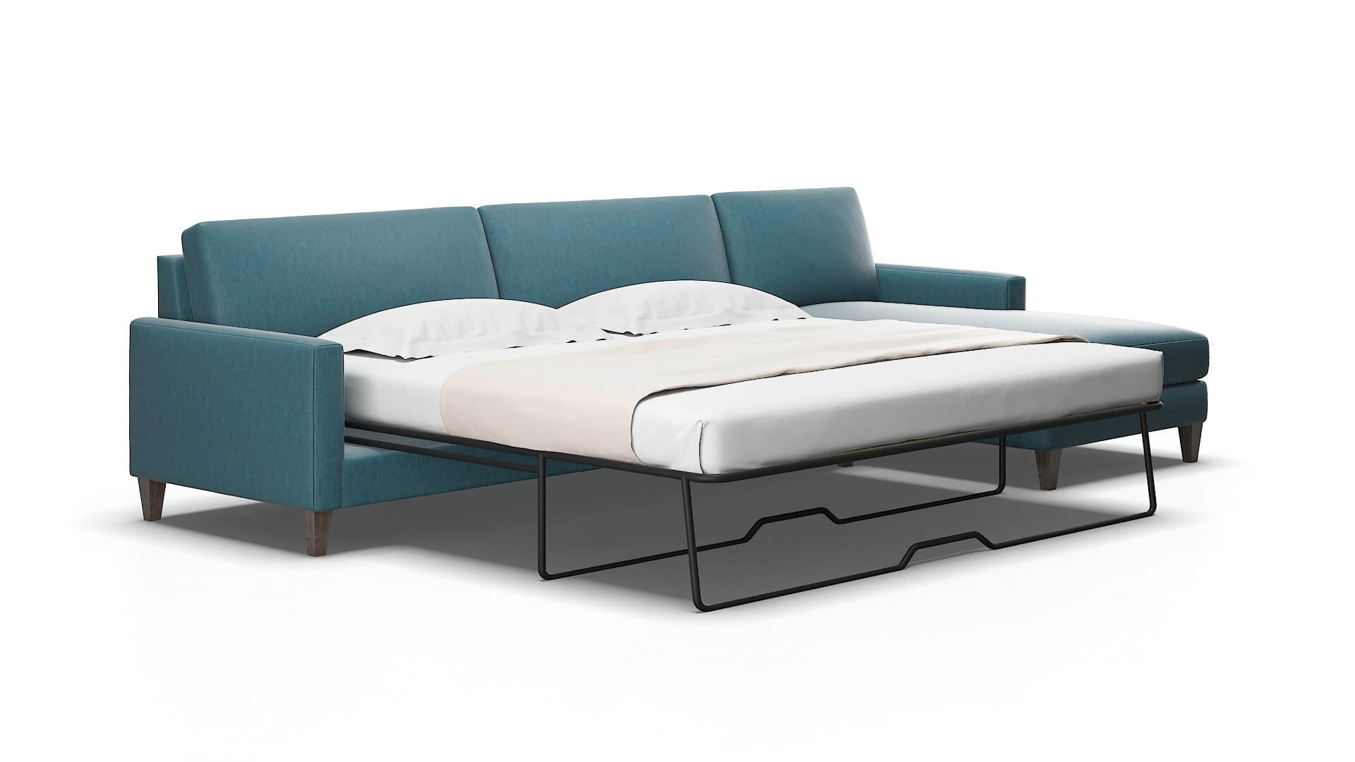 Cannes Royale electric_blue Panel sleeper Espresso Legs  2
