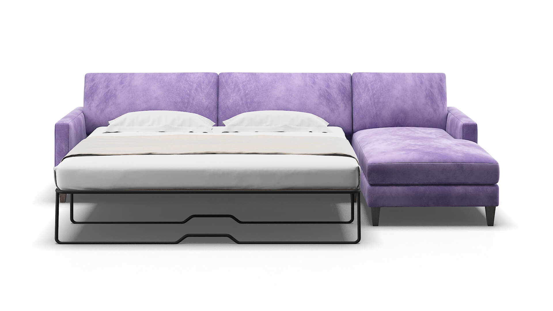 Cannes Royale Lavender Panel Sleeper Espresso legs 1