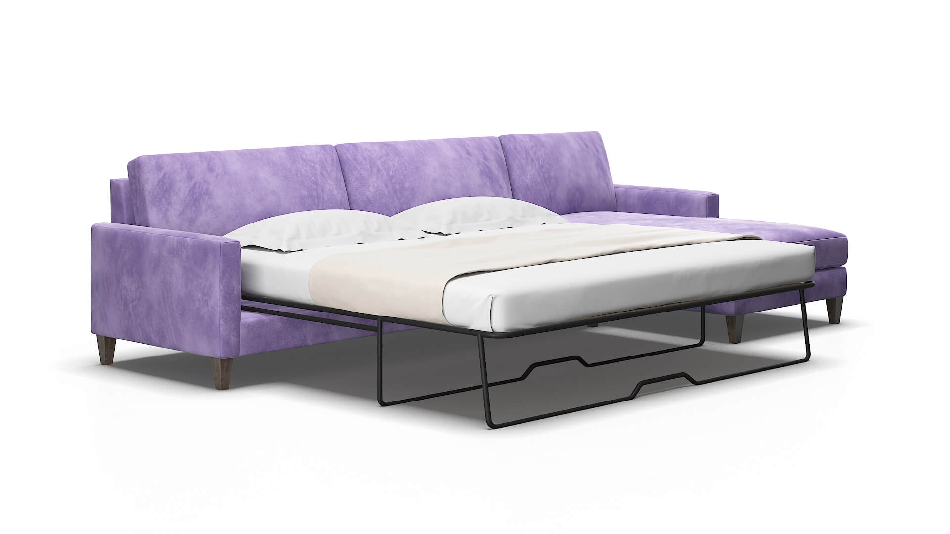 Cannes Royale lavender Panel sleeper Espresso Legs  2