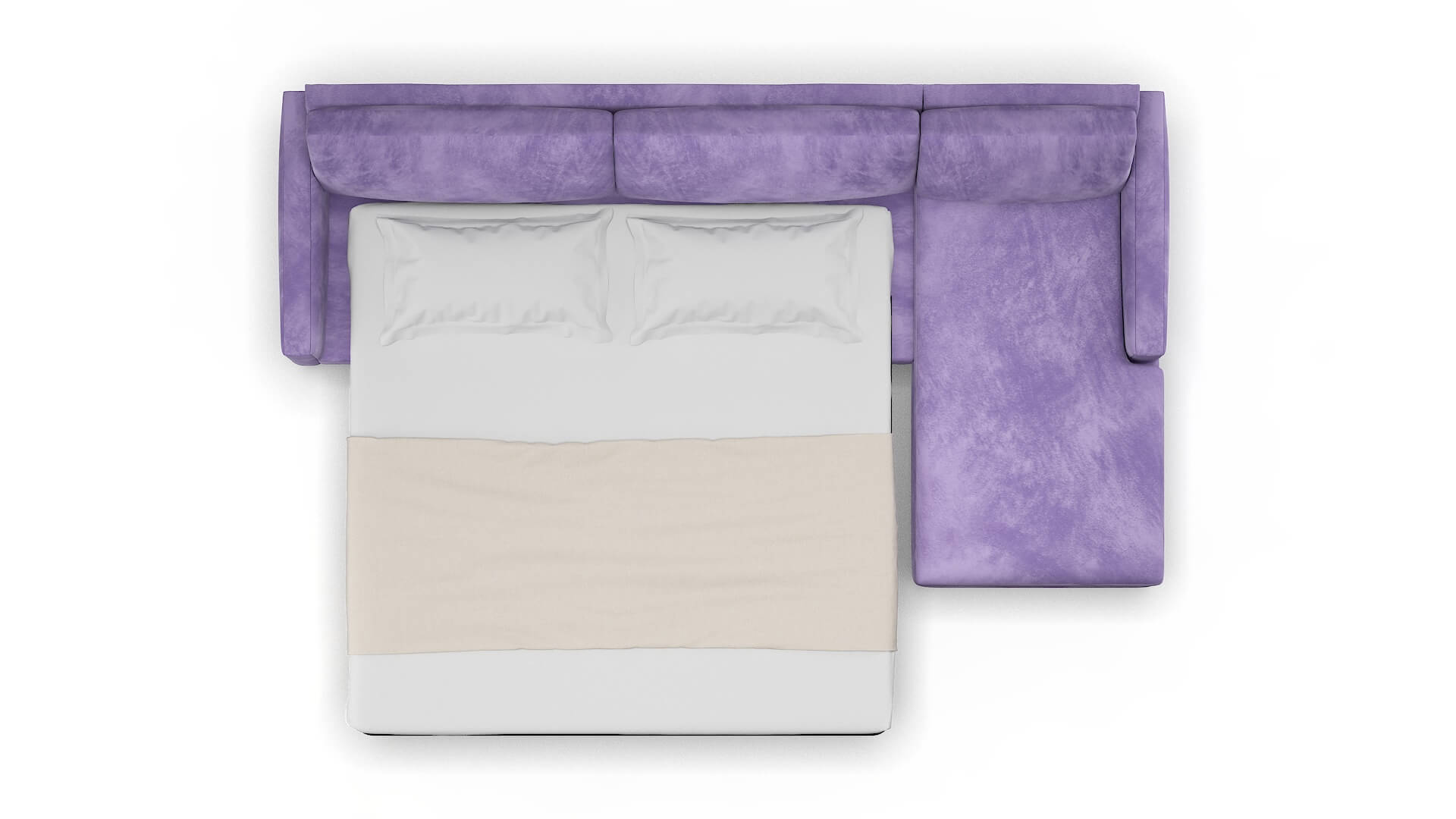 Cannes Royale Lavender Panel Sleeper Espresso legs 3