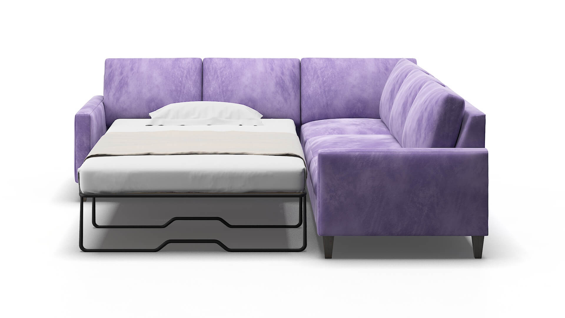 Cannes Royale Lavender Sectional Sleeper Espresso legs 1