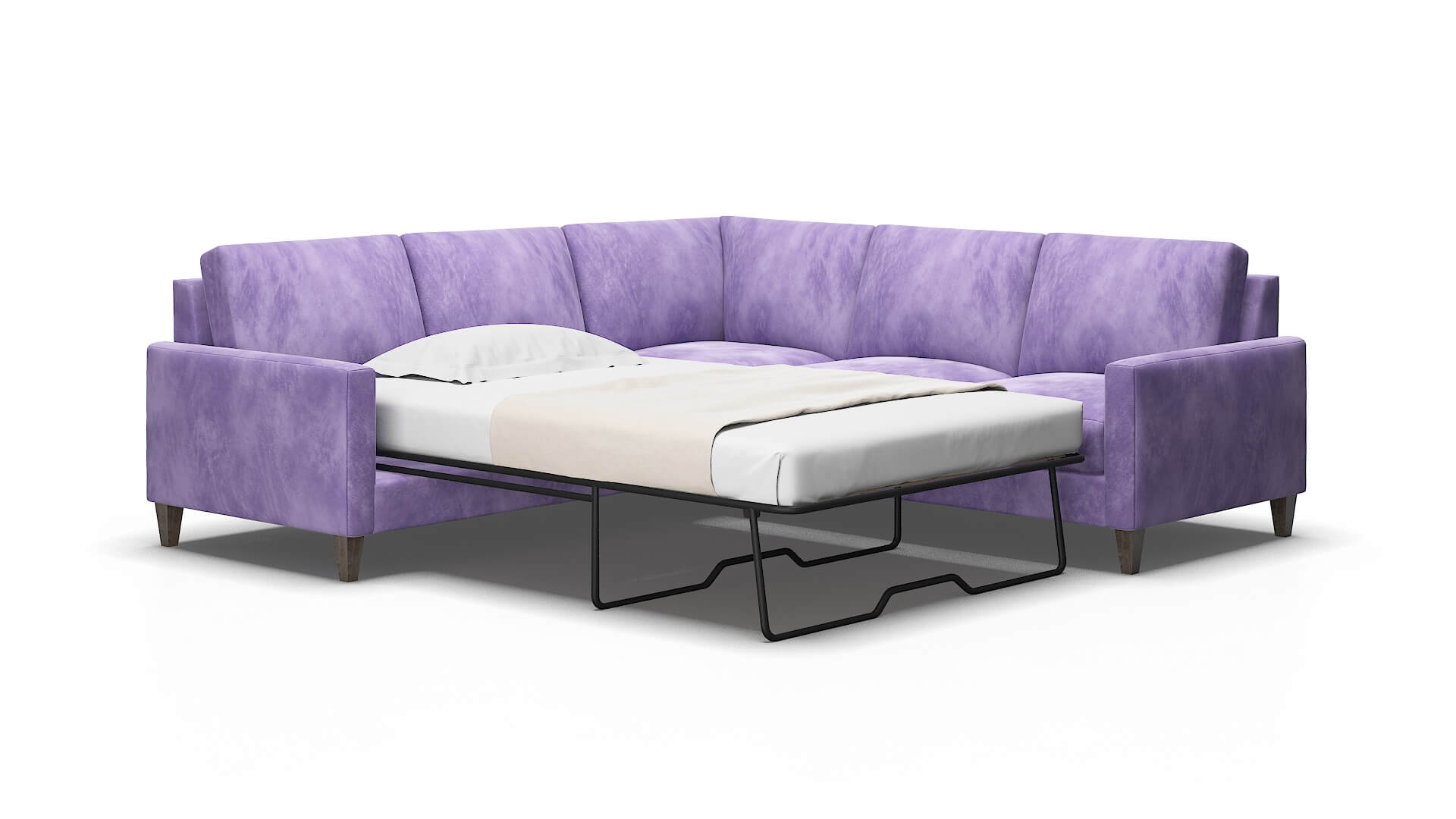 Cannes Royale lavender Sectional sleeper Espresso Legs  2