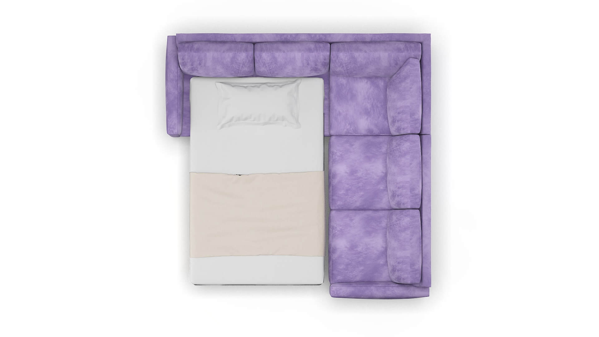 Cannes Royale Lavender Sectional Sleeper Espresso legs 3