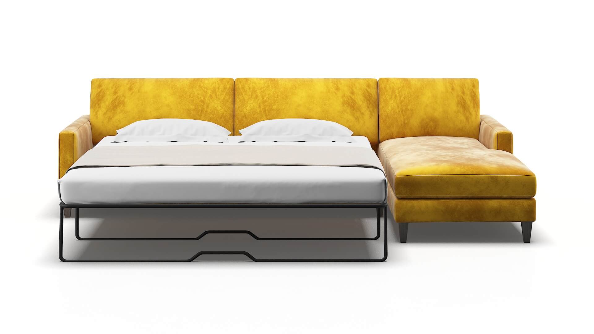 Cannes Royale Marigold Panel Sleeper Espresso legs 1