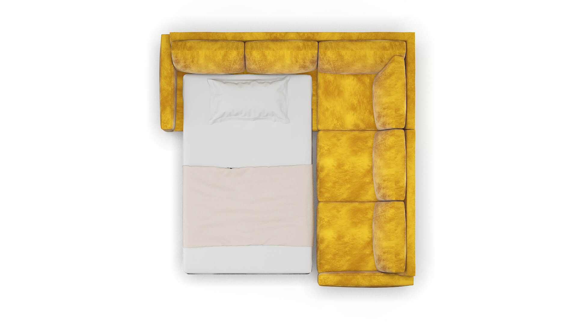 Cannes Royale Marigold Sectional Sleeper Espresso legs 3