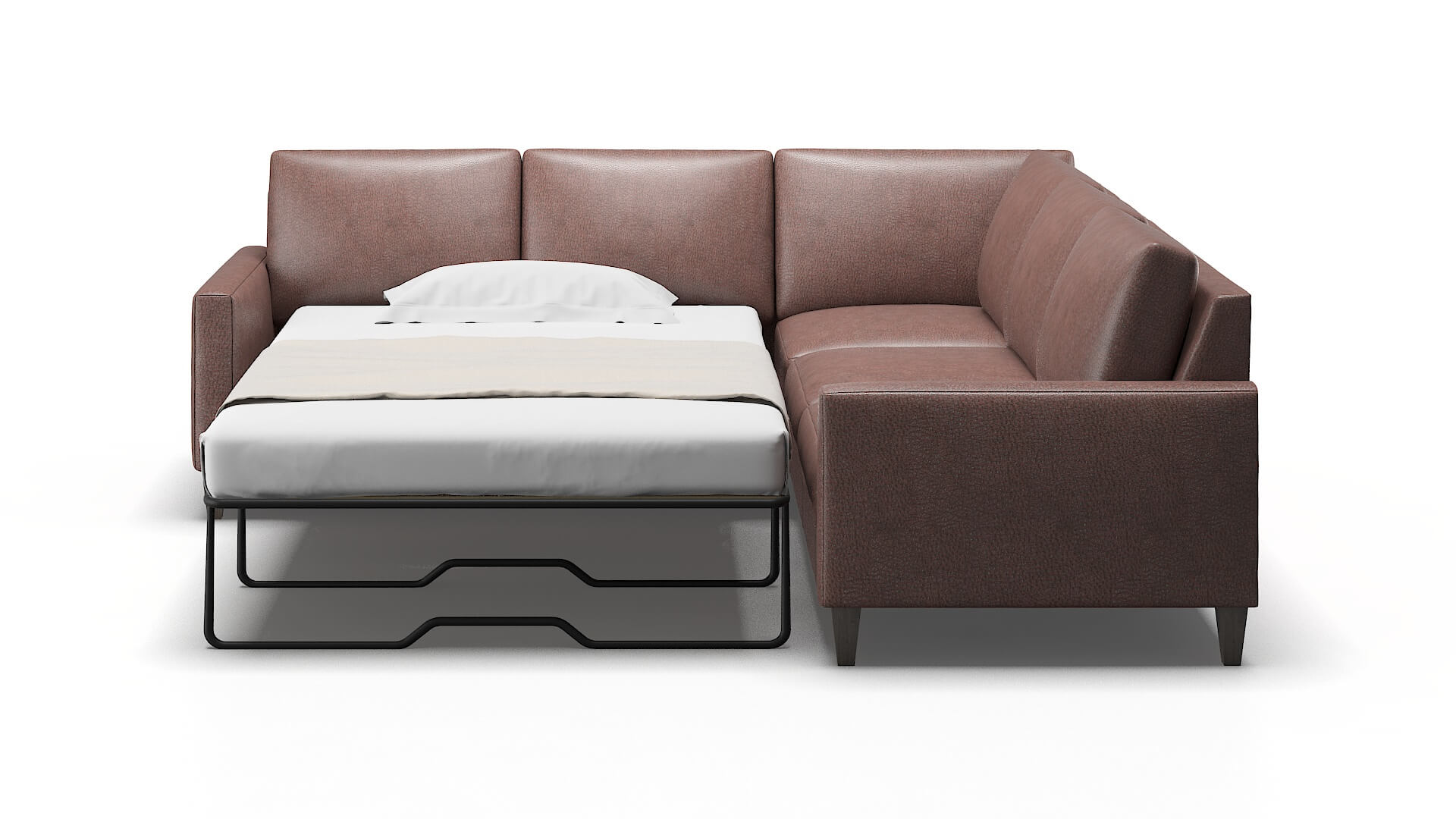 Cannes Royale Mocha Sectional Sleeper Espresso legs 1
