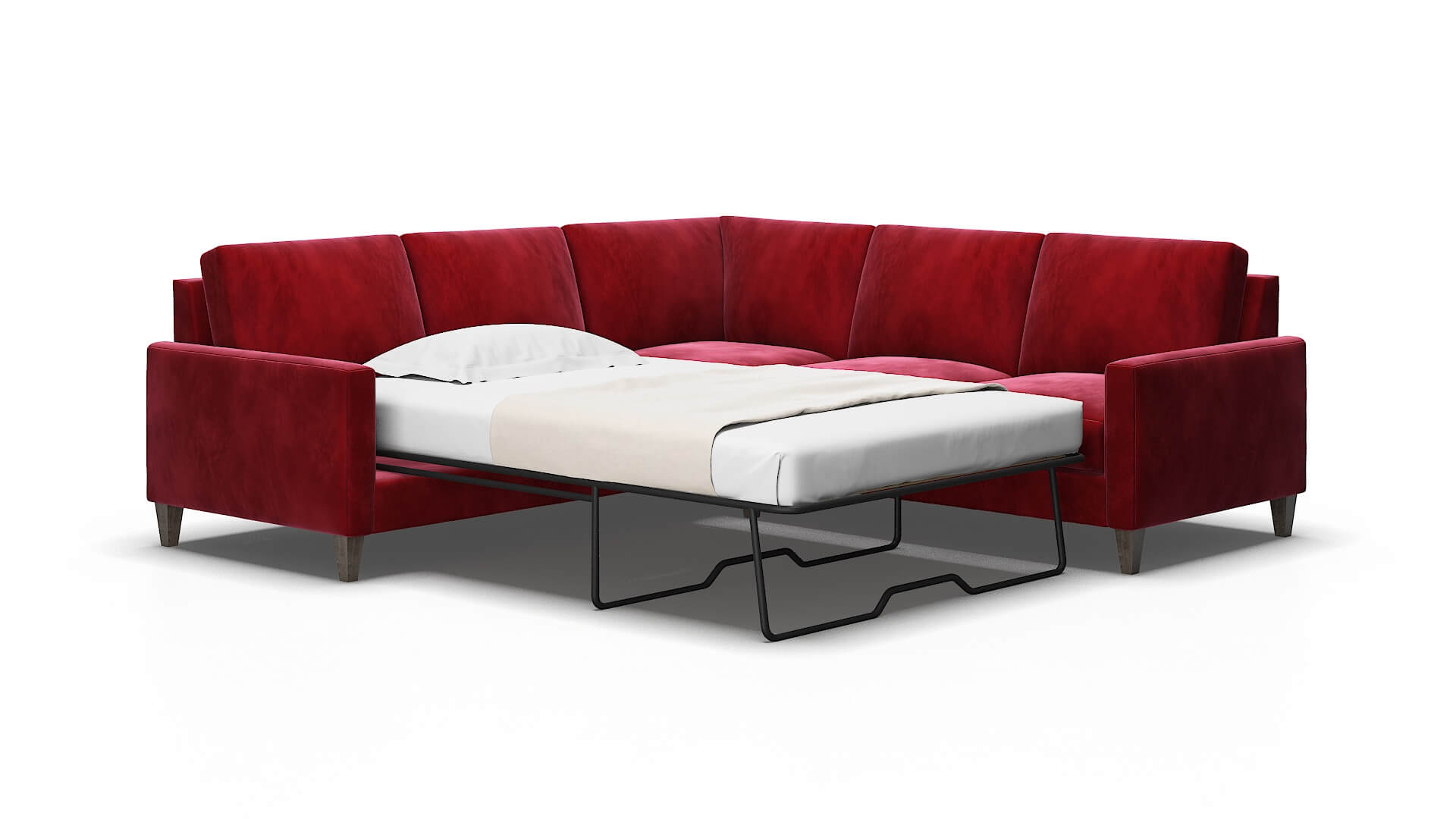 Cannes Royale ruby Sectional sleeper Espresso Legs  2