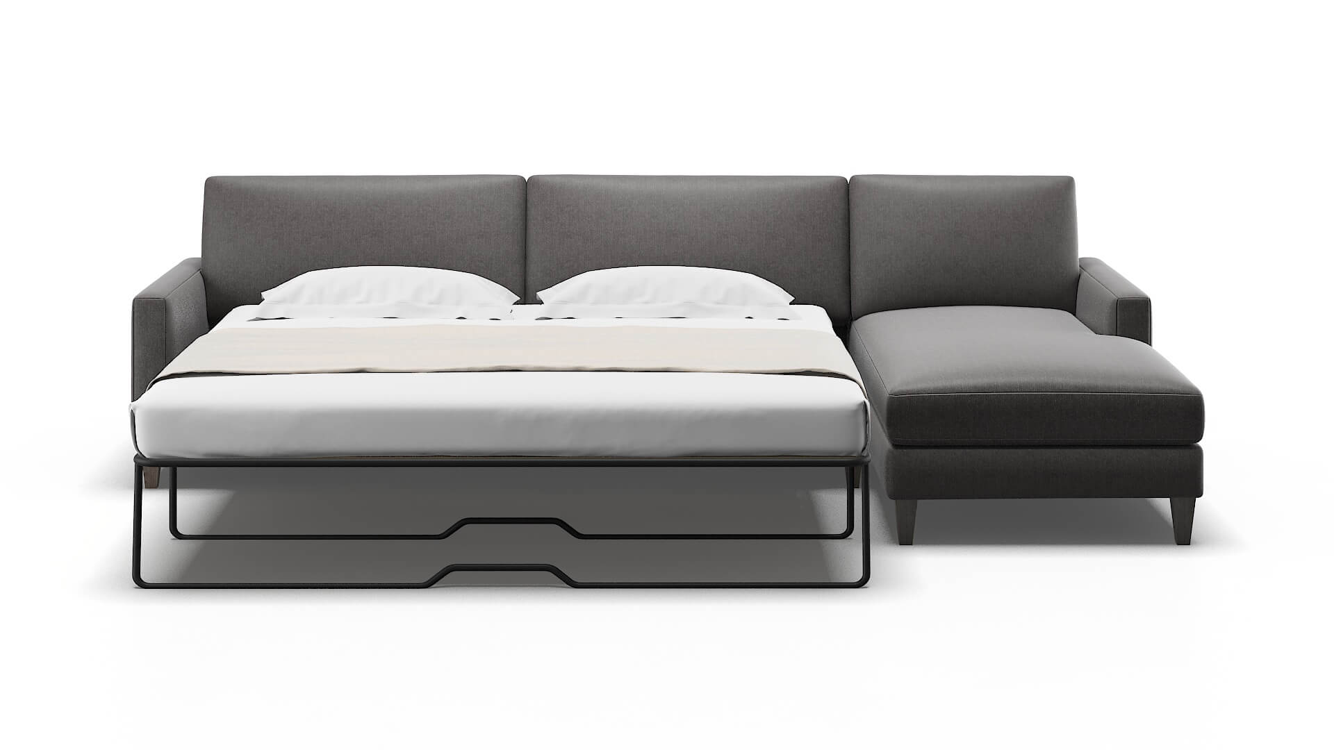 Cannes Sasha Grey Panel Sleeper Espresso legs 1