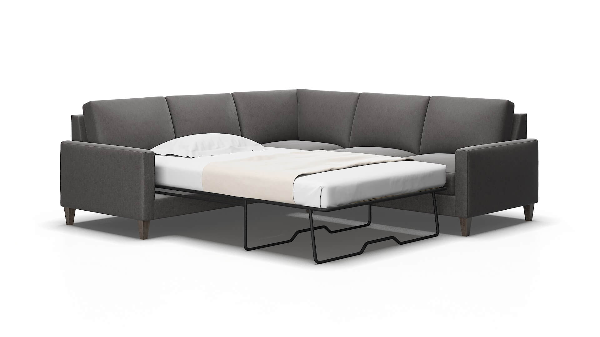 Cannes Sasha grey Sectional sleeper Espresso Legs  2