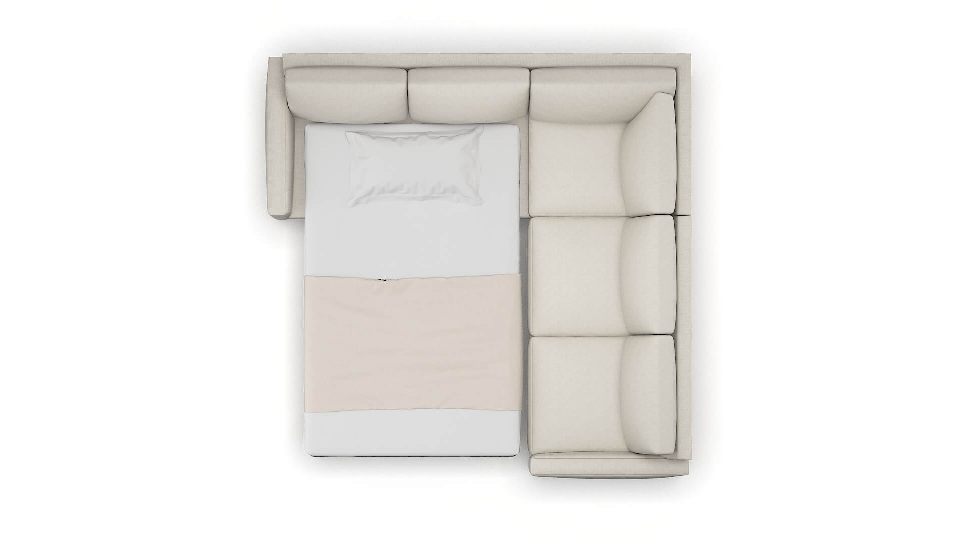 Cannes Sasha Linen Sectional Sleeper Espresso legs 3