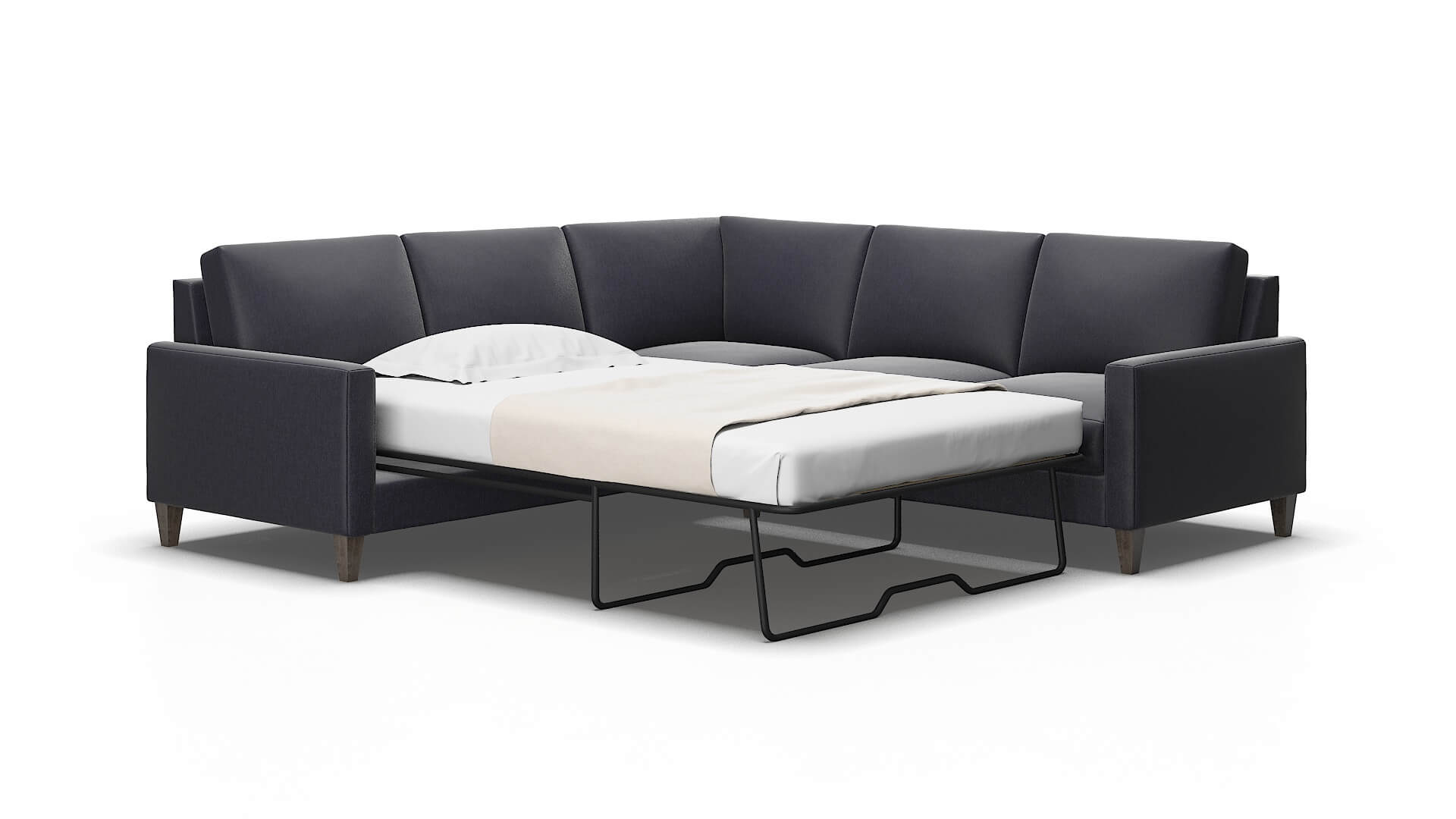 Cannes Sasha navy Sectional sleeper Espresso Legs  2