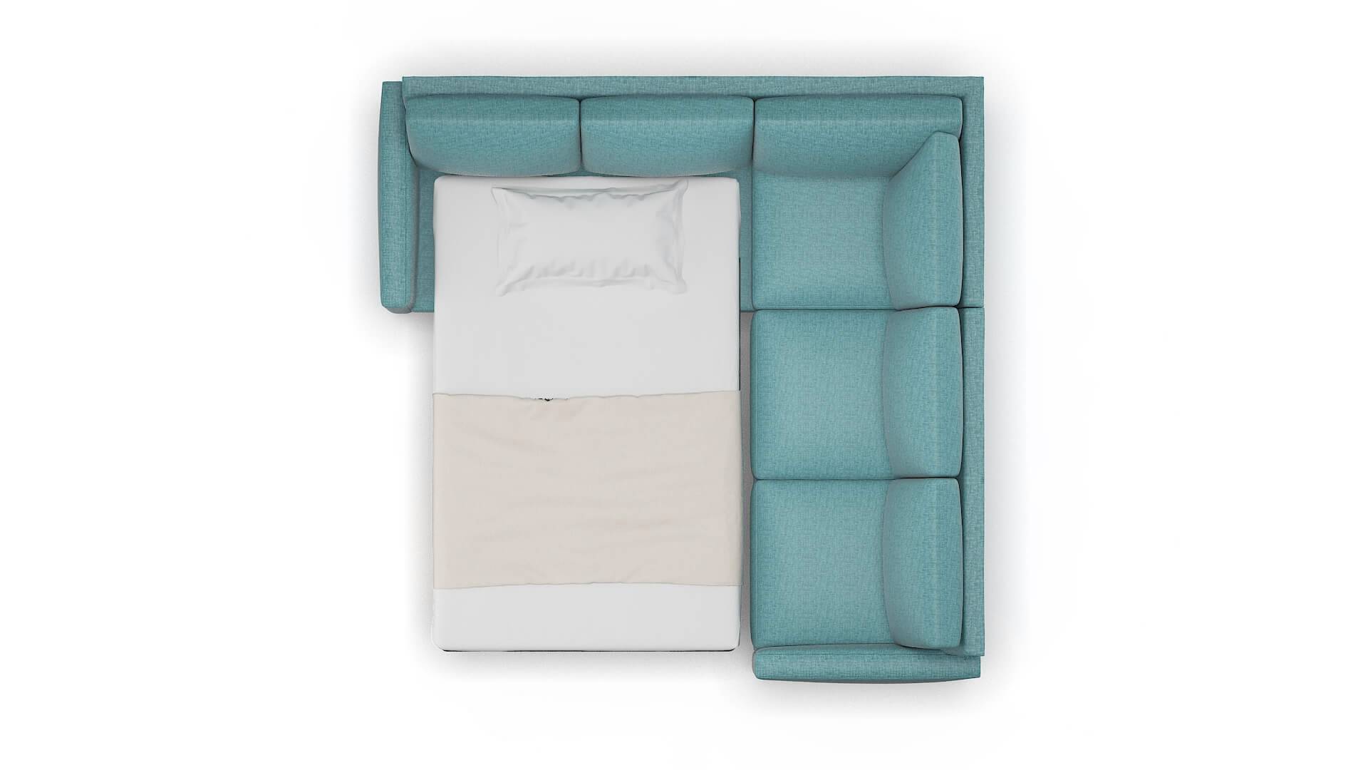 Cannes Simplex Blue_moon Sectional Sleeper Espresso legs 3