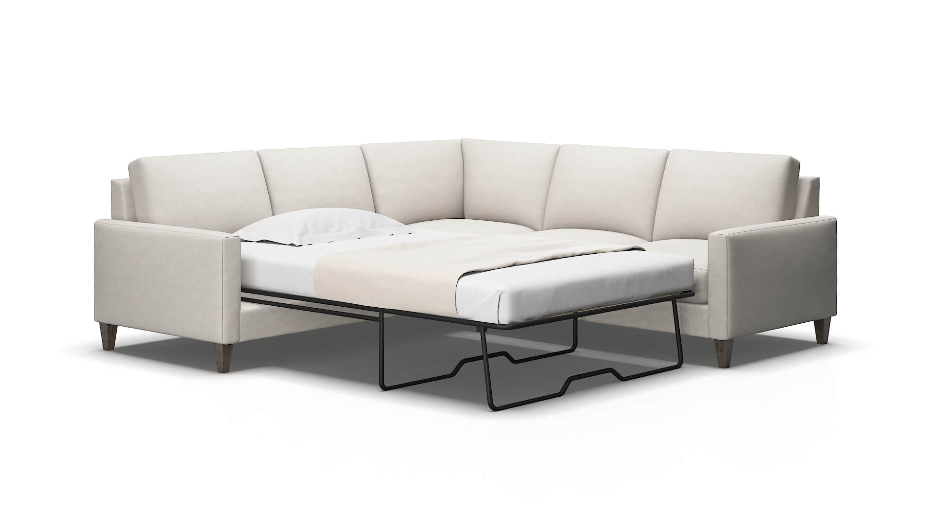 Cannes Suave Dove Sectional Sleeper Espresso legs 2