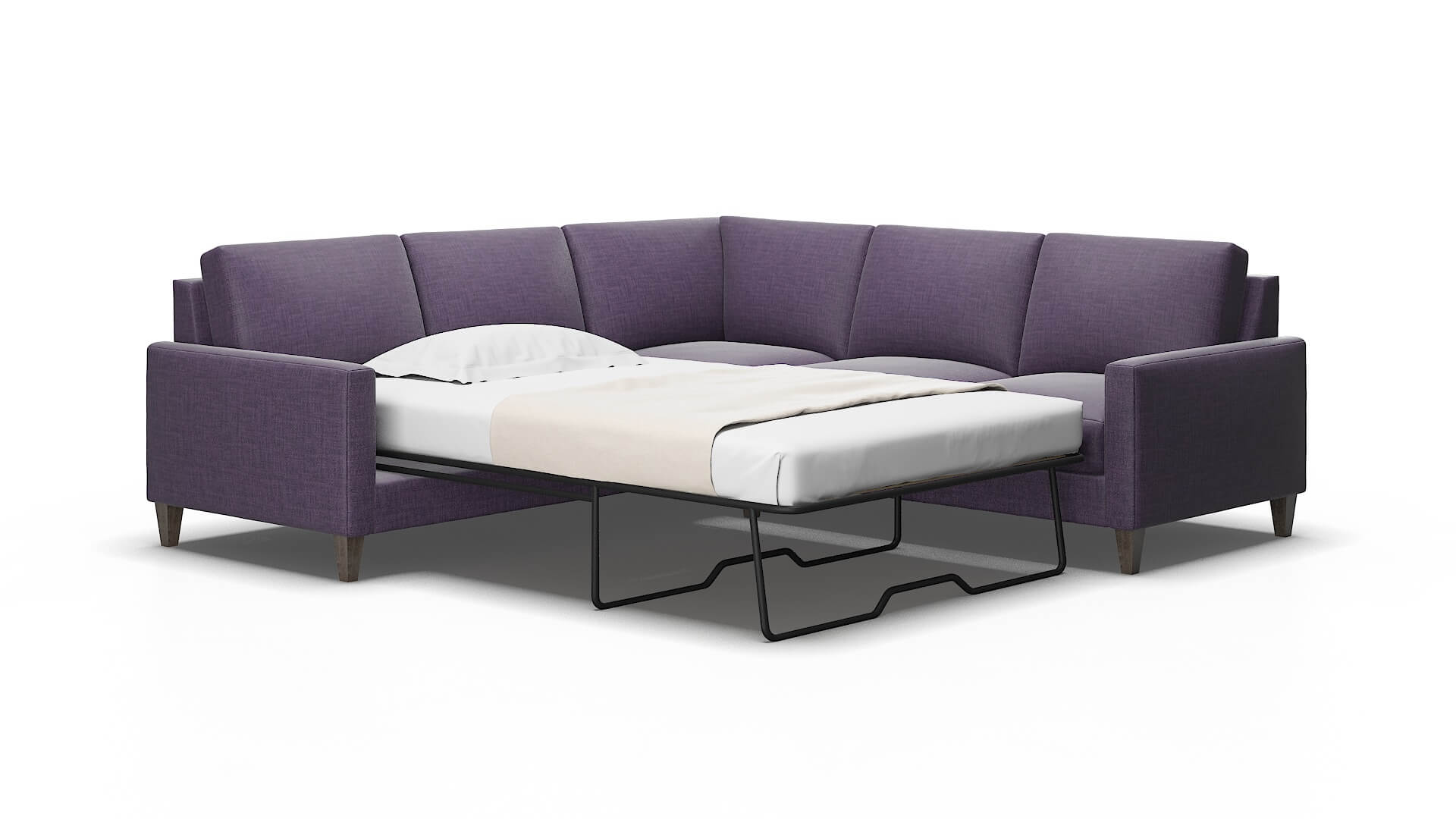 Cannes Tess blackberry Sectional sleeper Espresso Legs  2