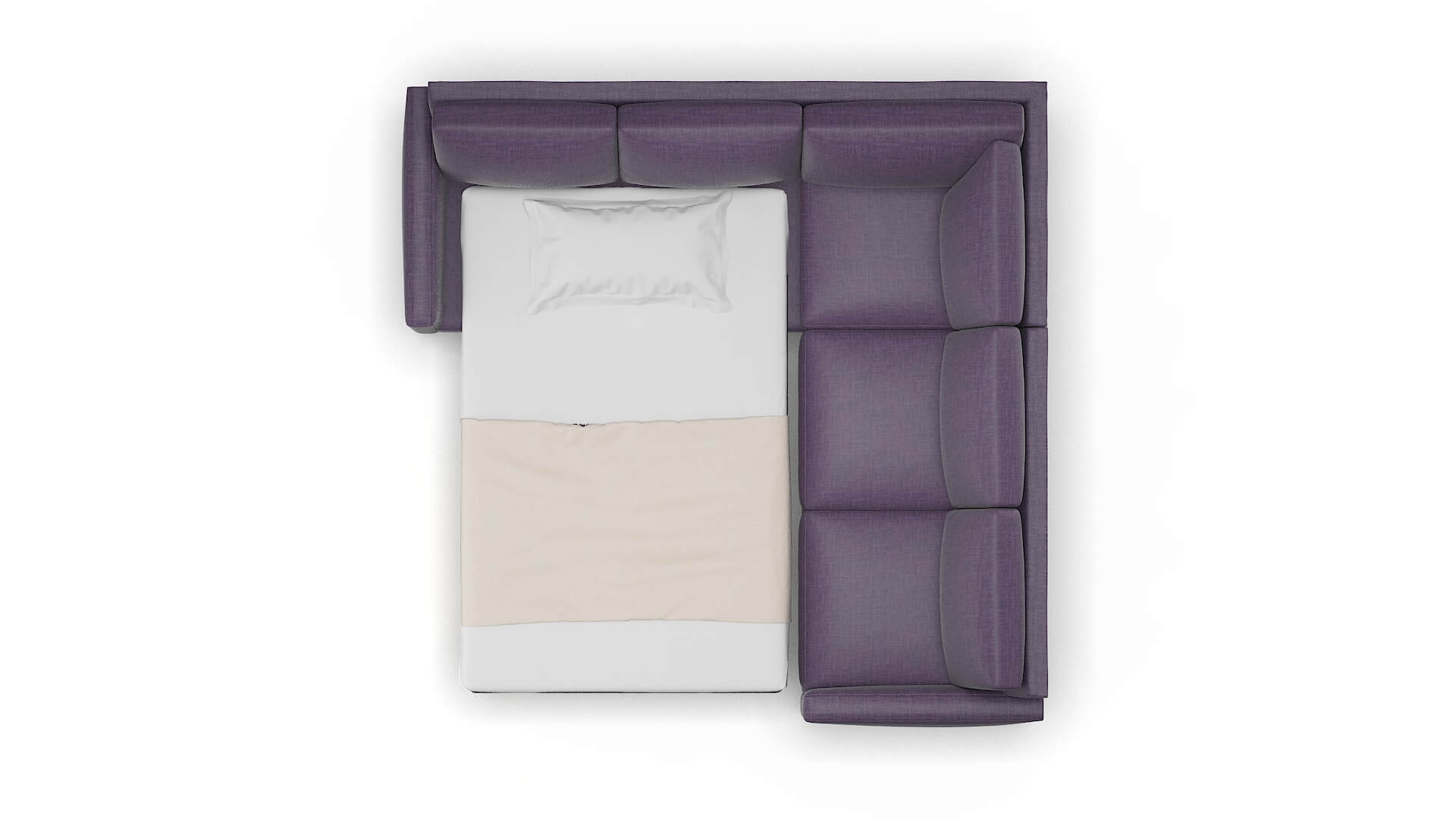 Cannes Tess Blackberry Sectional Sleeper Espresso legs 3