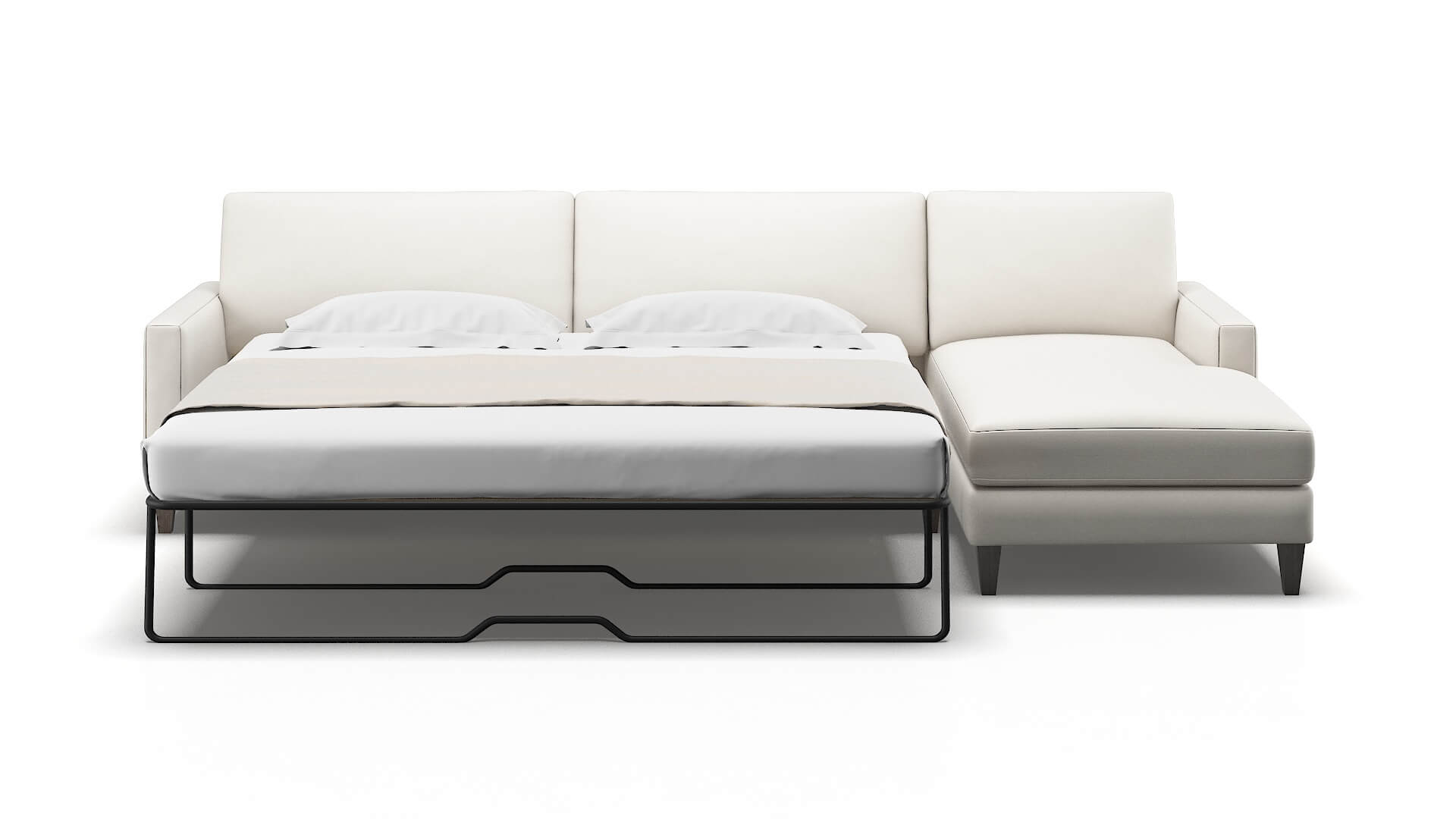 Cannes Venice Eggshell Panel Sleeper Espresso legs 1