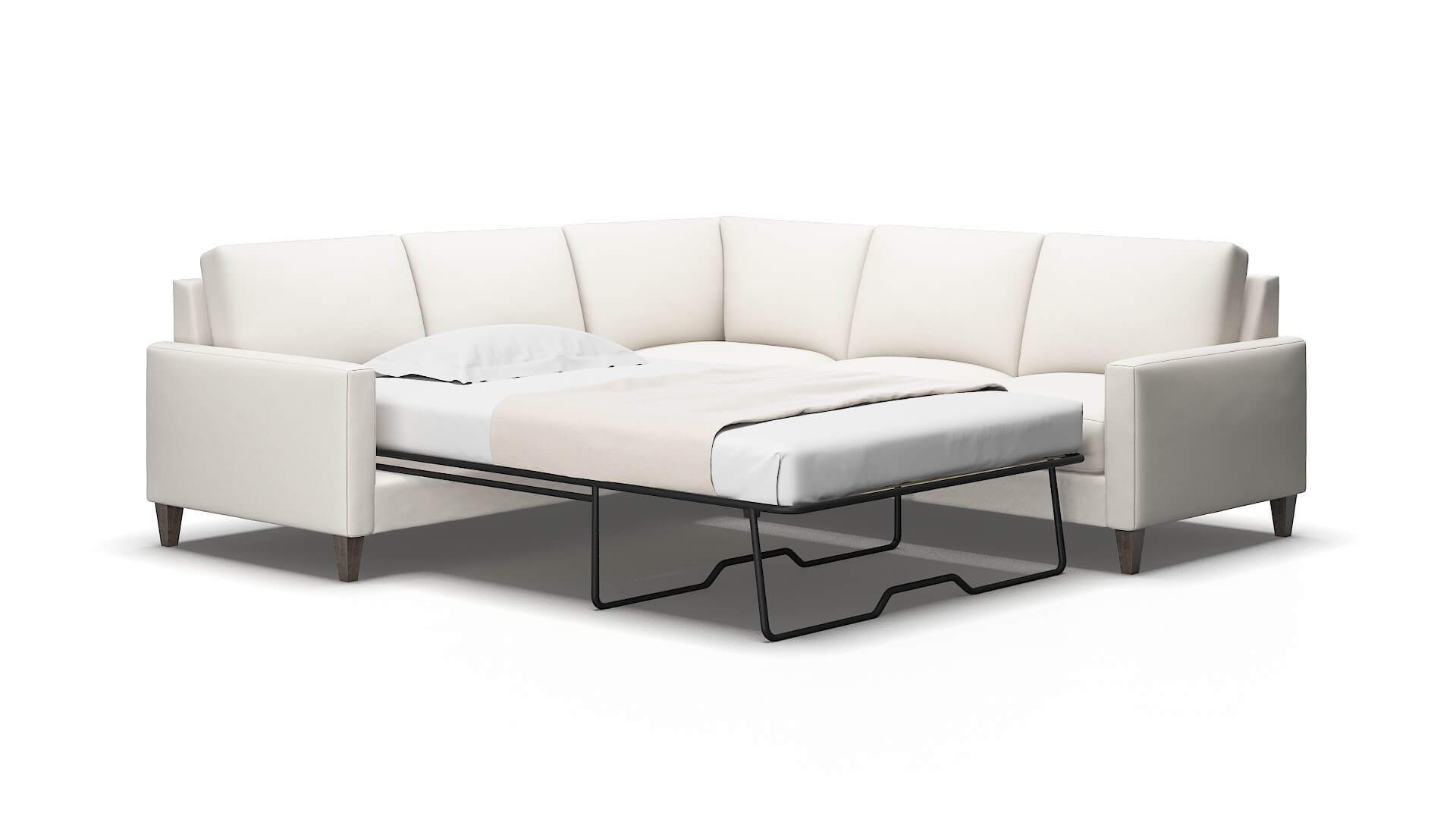 Cannes Venice eggshell Sectional sleeper Espresso Legs  2