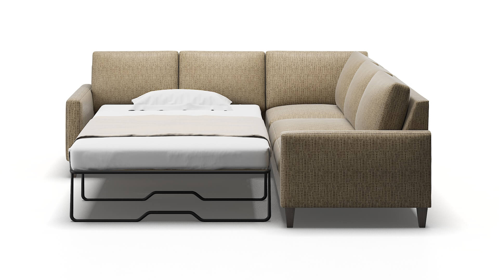 Cannes Venus Mocha Sectional Sleeper Espresso legs 1