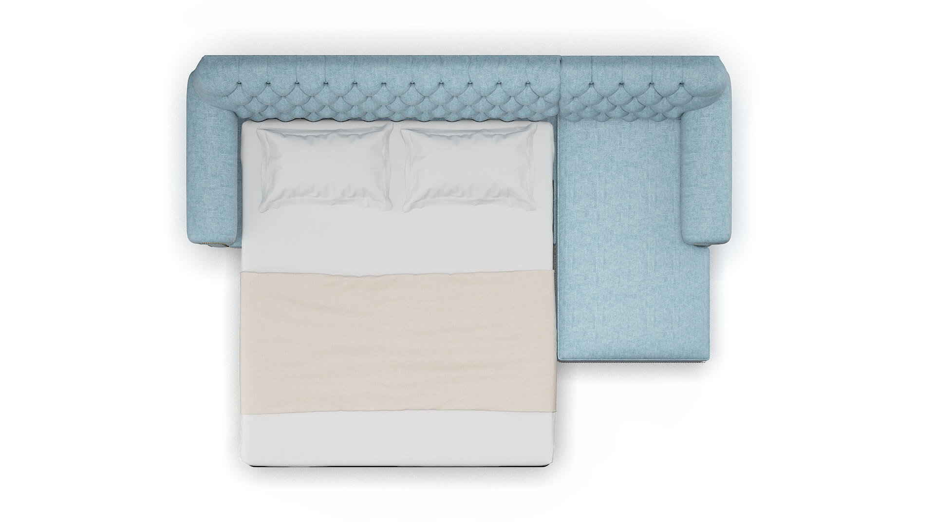 Chester Atlas Turquoise Panel Sleeper Espresso legs 3