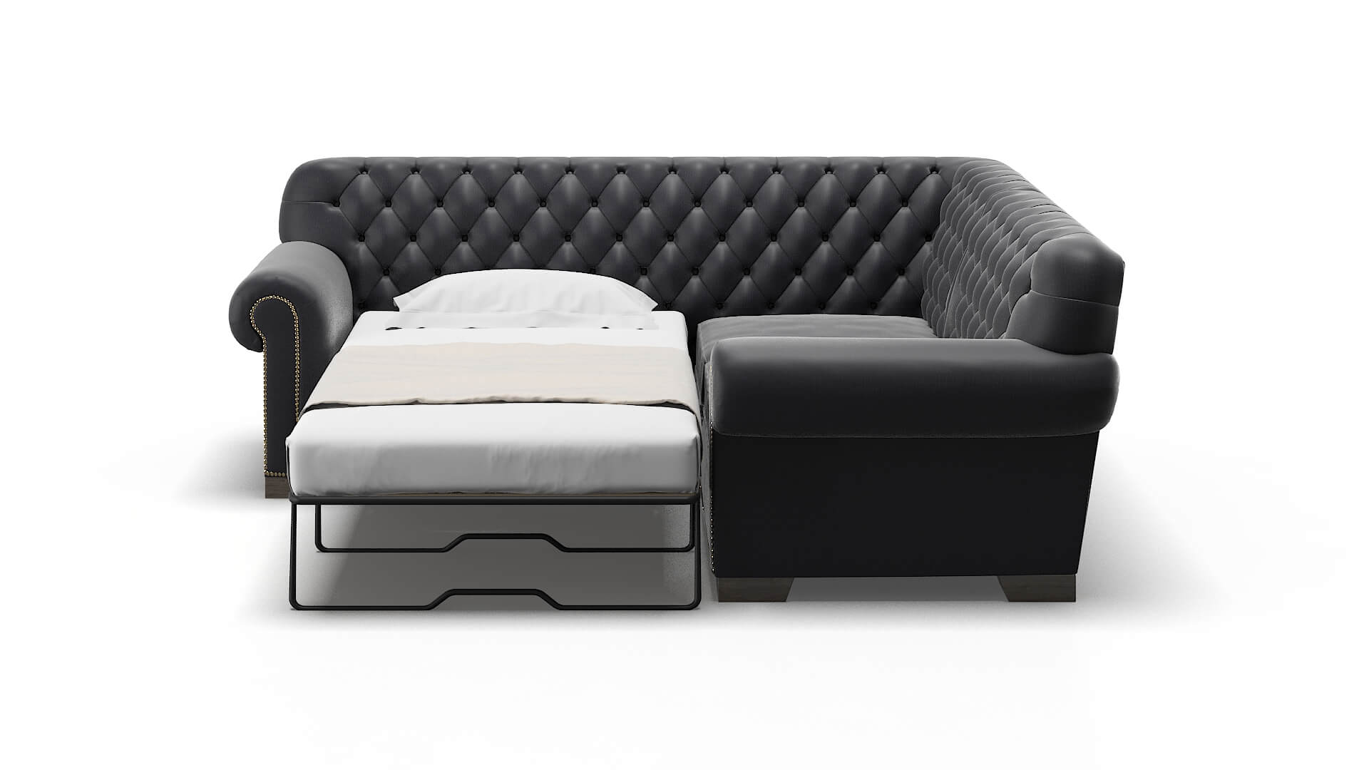 Chester Atlas_plz Navy Sectional Sleeper Espresso legs 1