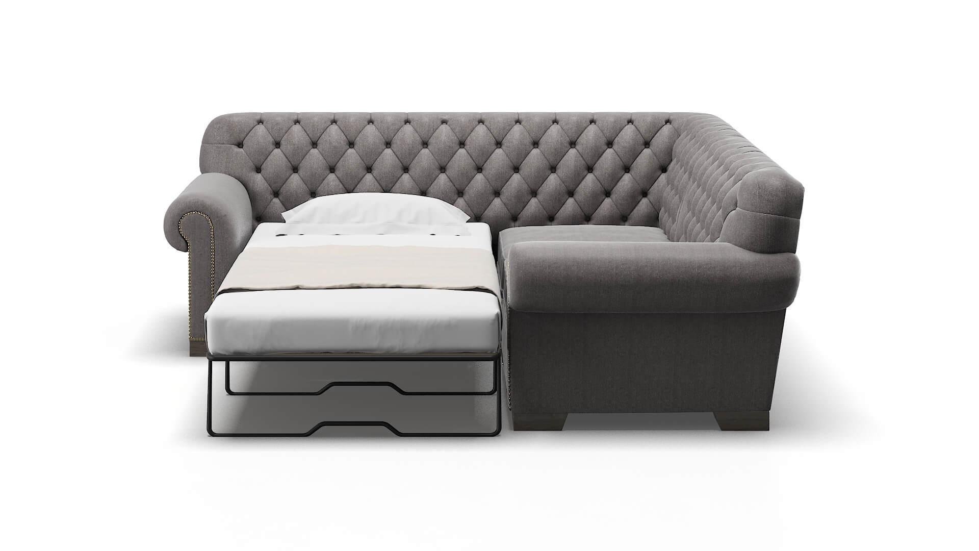 Chester Atlas_plz Silver Sectional Sleeper Espresso legs 1