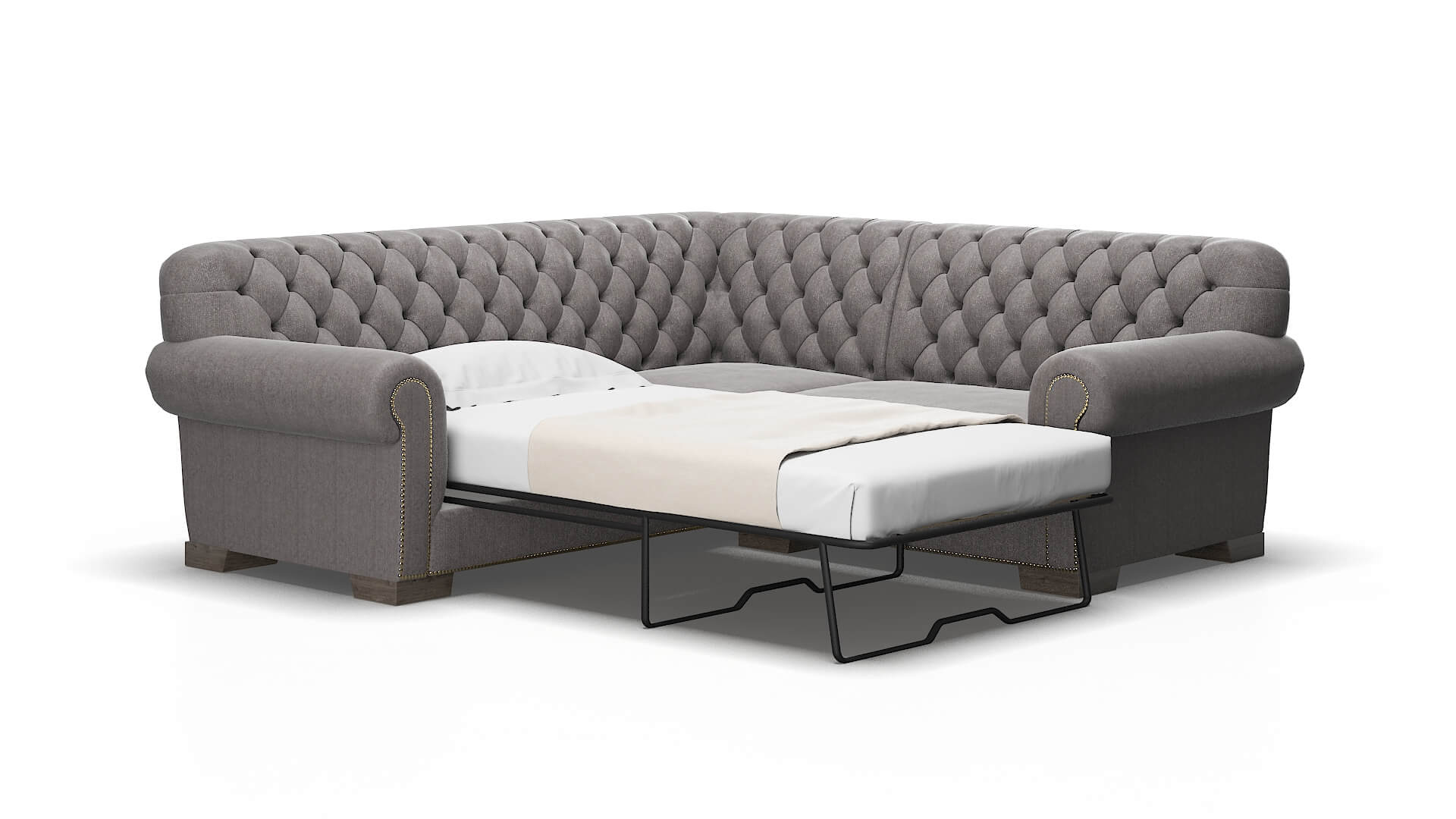 Chester Atlas_plz Silver Sectional Sleeper Espresso legs 2