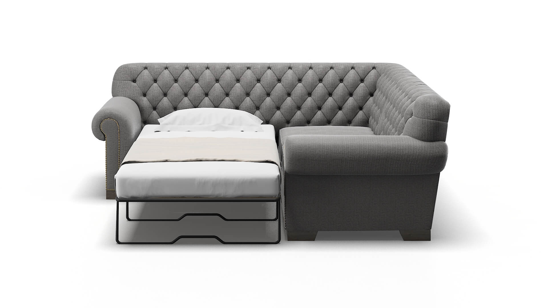 Chester Avenger Zinc Sectional Sleeper Espresso legs 1