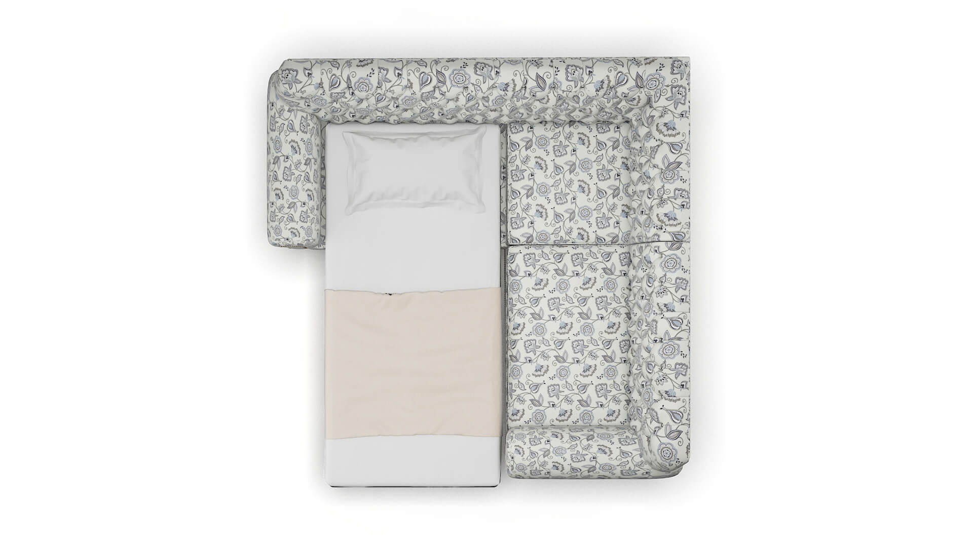 Chester Avignon Sky Sectional Sleeper Espresso legs 3