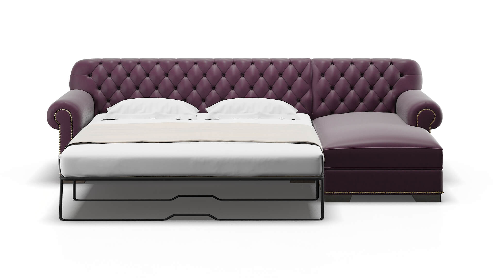 Chester Bella Aubergine Panel Sleeper Espresso legs 1