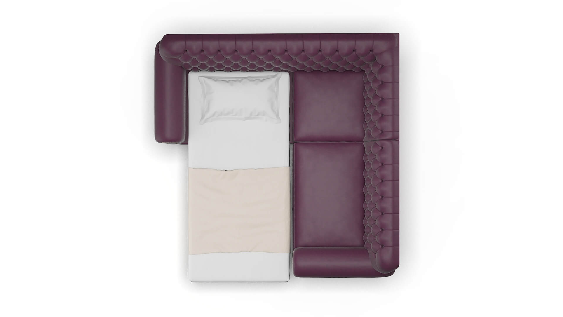 Chester Bella Aubergine Sectional Sleeper Espresso legs 3