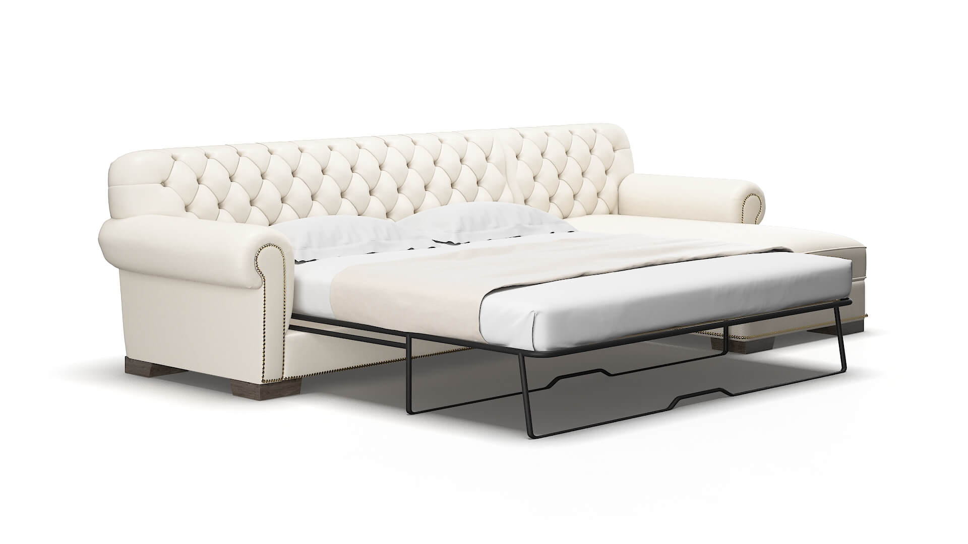 Chester Blanche milky Panel sleeper Espresso Legs  2