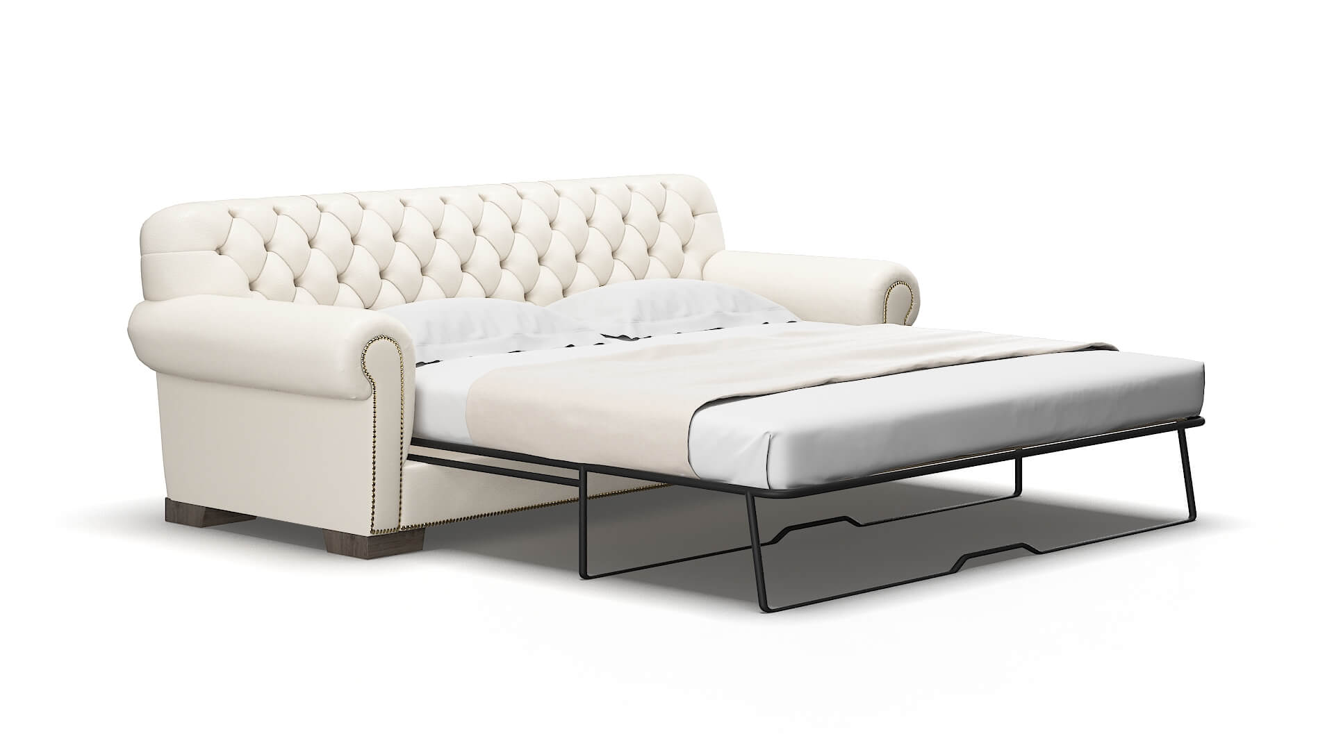 Chester Blanche milky Sofa sleeper Espresso Legs  2