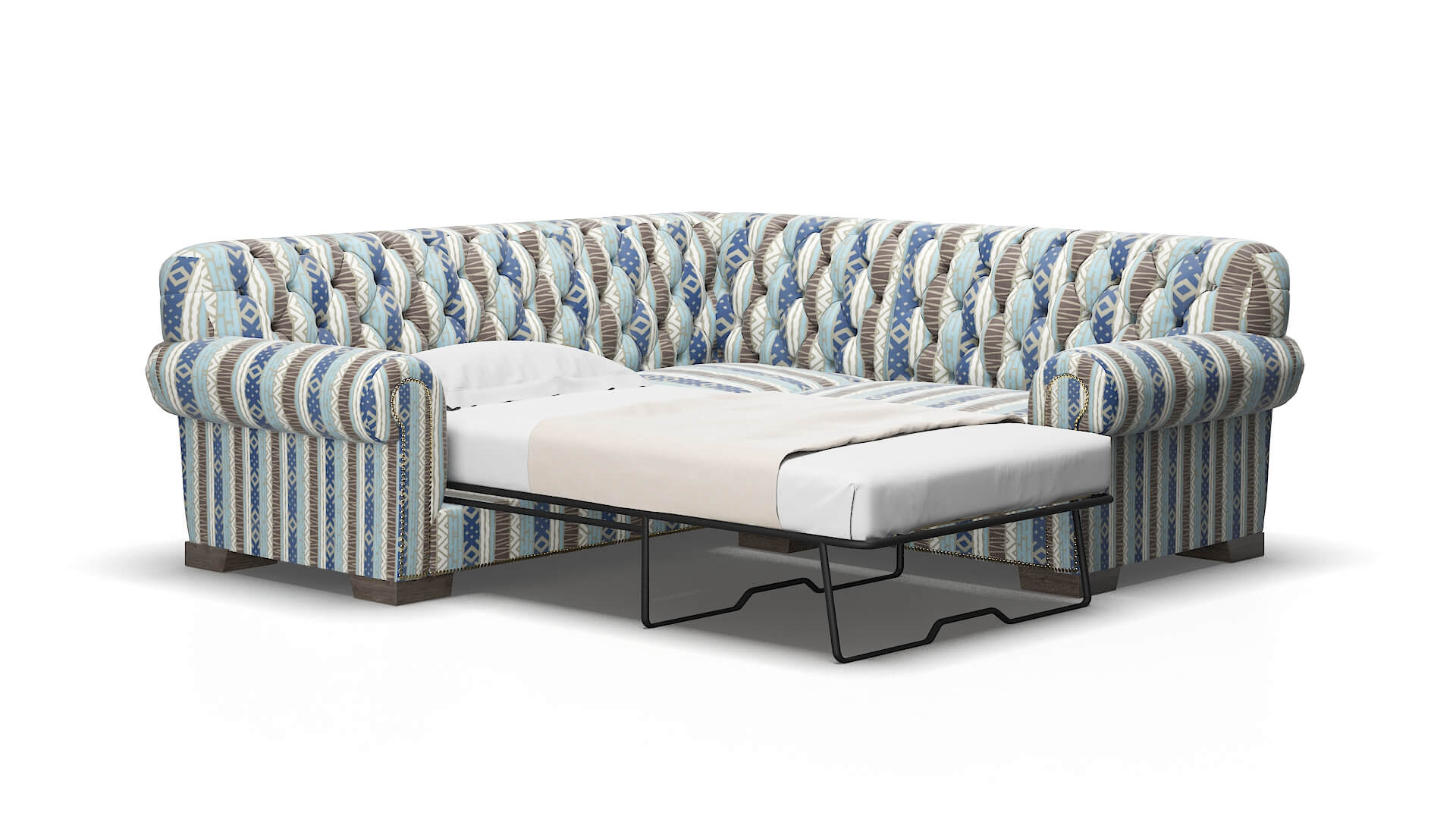 Chester Bodhi Indigo Sectional Sleeper Espresso legs 2
