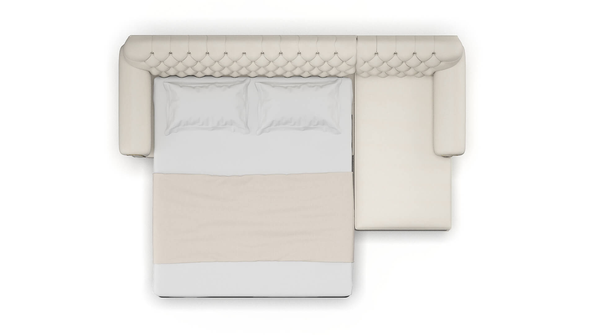 Chester Bungalow Ivory Panel Sleeper Espresso legs 3